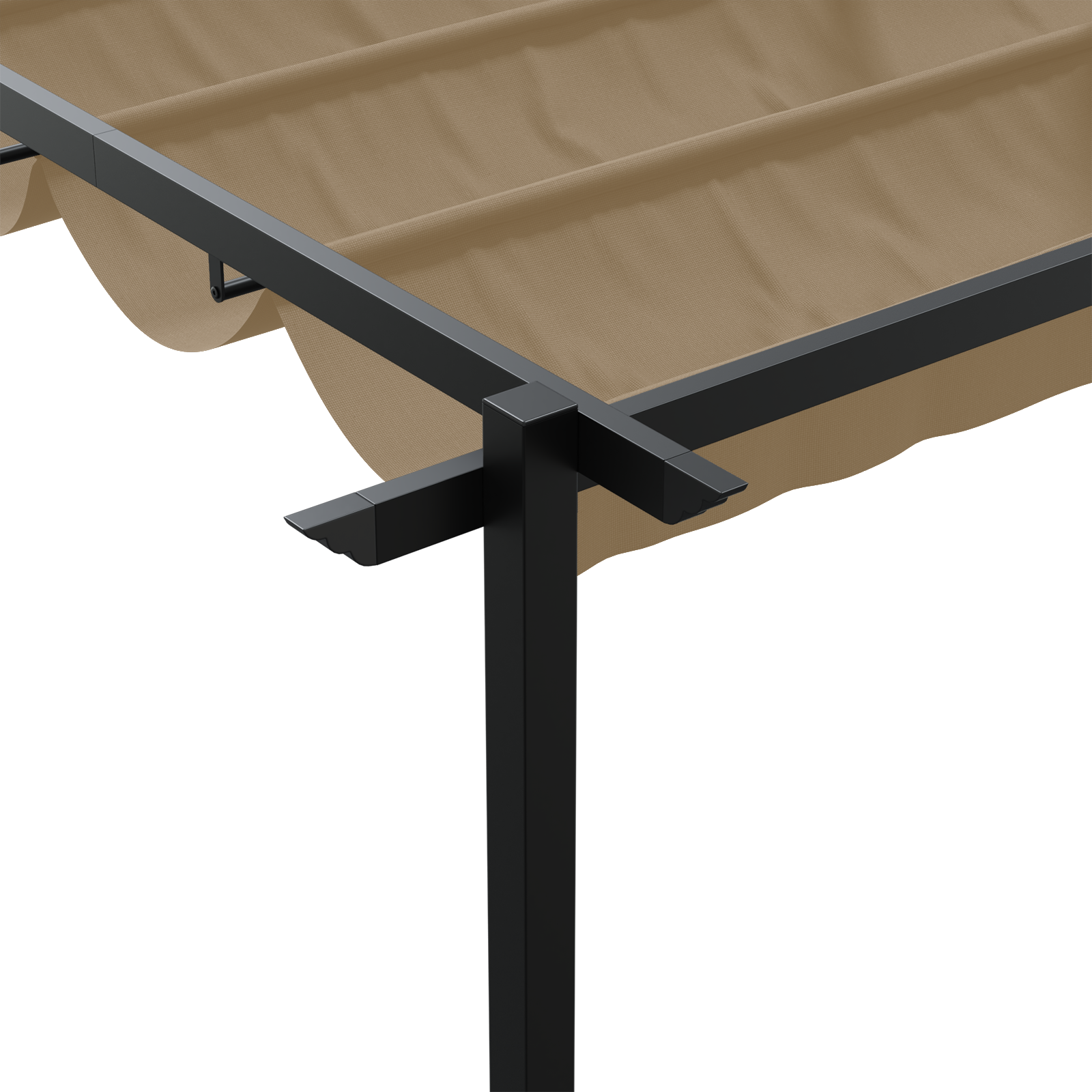 Veggmontert Paviljong Gråbrun 3 x 4 m Stål