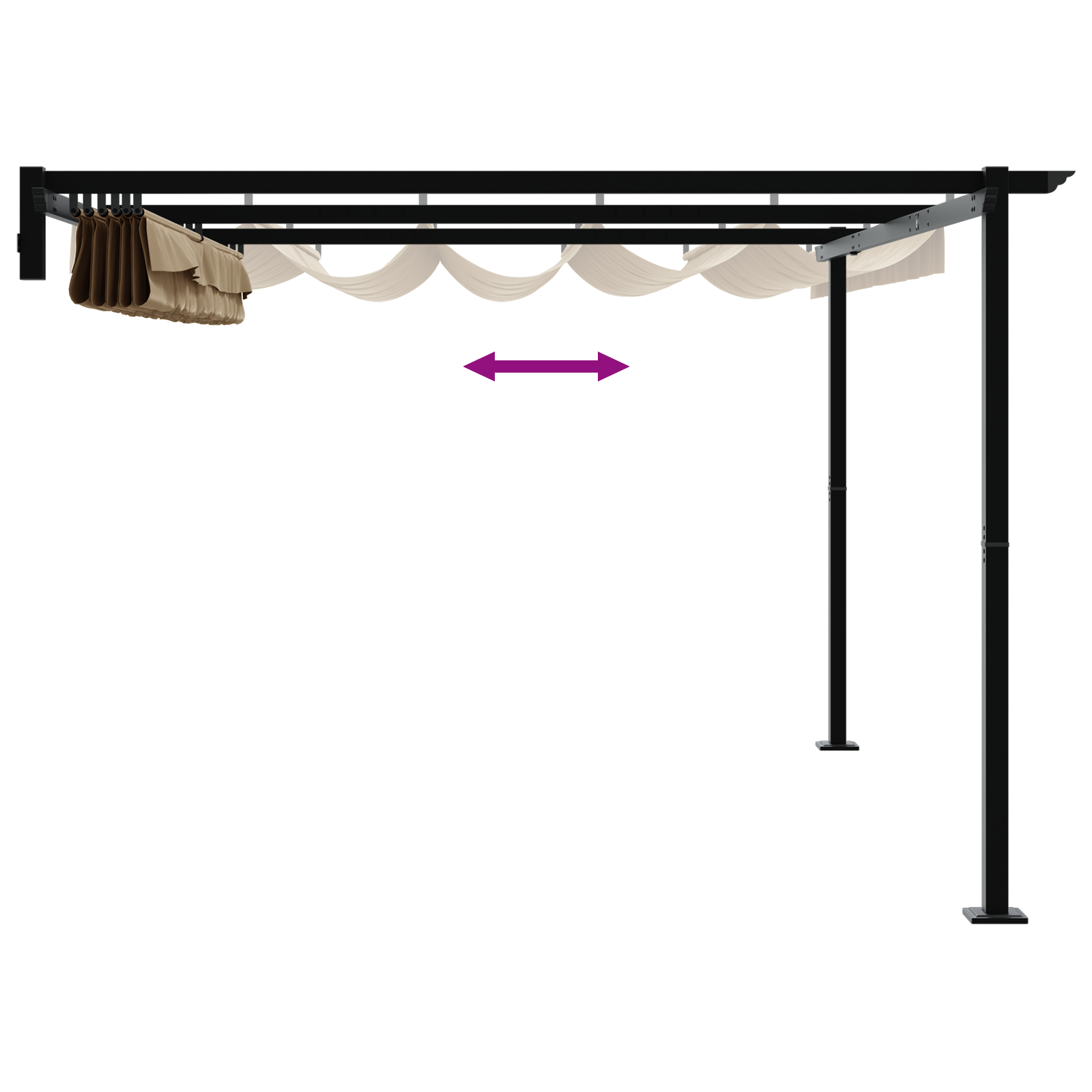 Veggmontert Paviljong Gråbrun 3 x 4 m Stål
