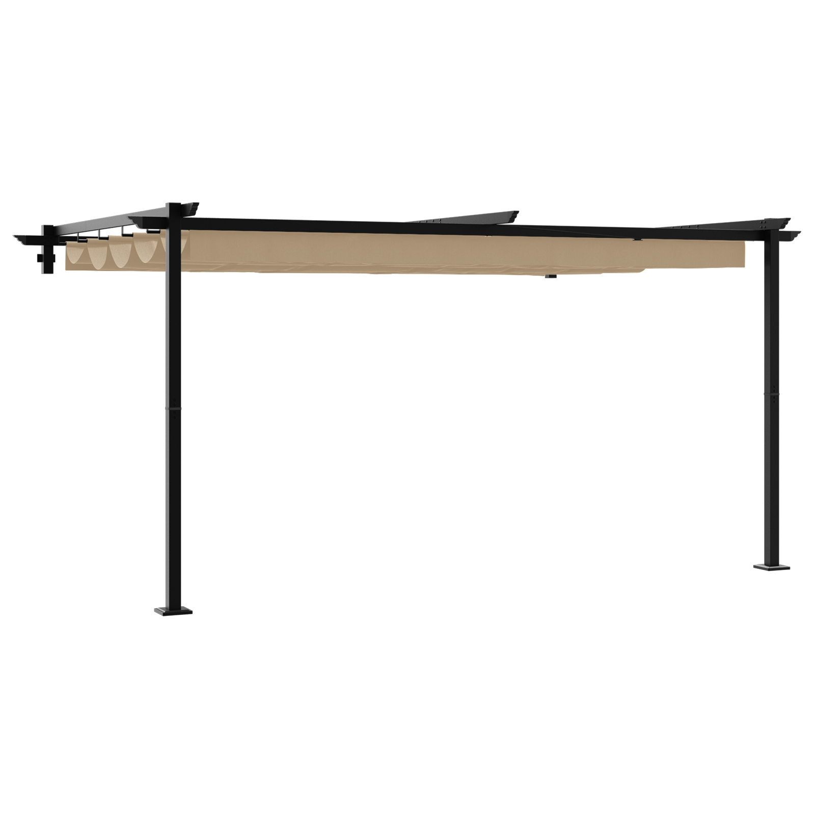 Veggmontert Paviljong Gråbrun 3 x 4 m Stål