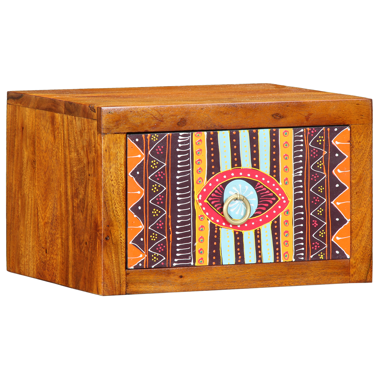 Nattbord Brun, flerfarget 35 x 30 x 22 cm Massivt akasietre