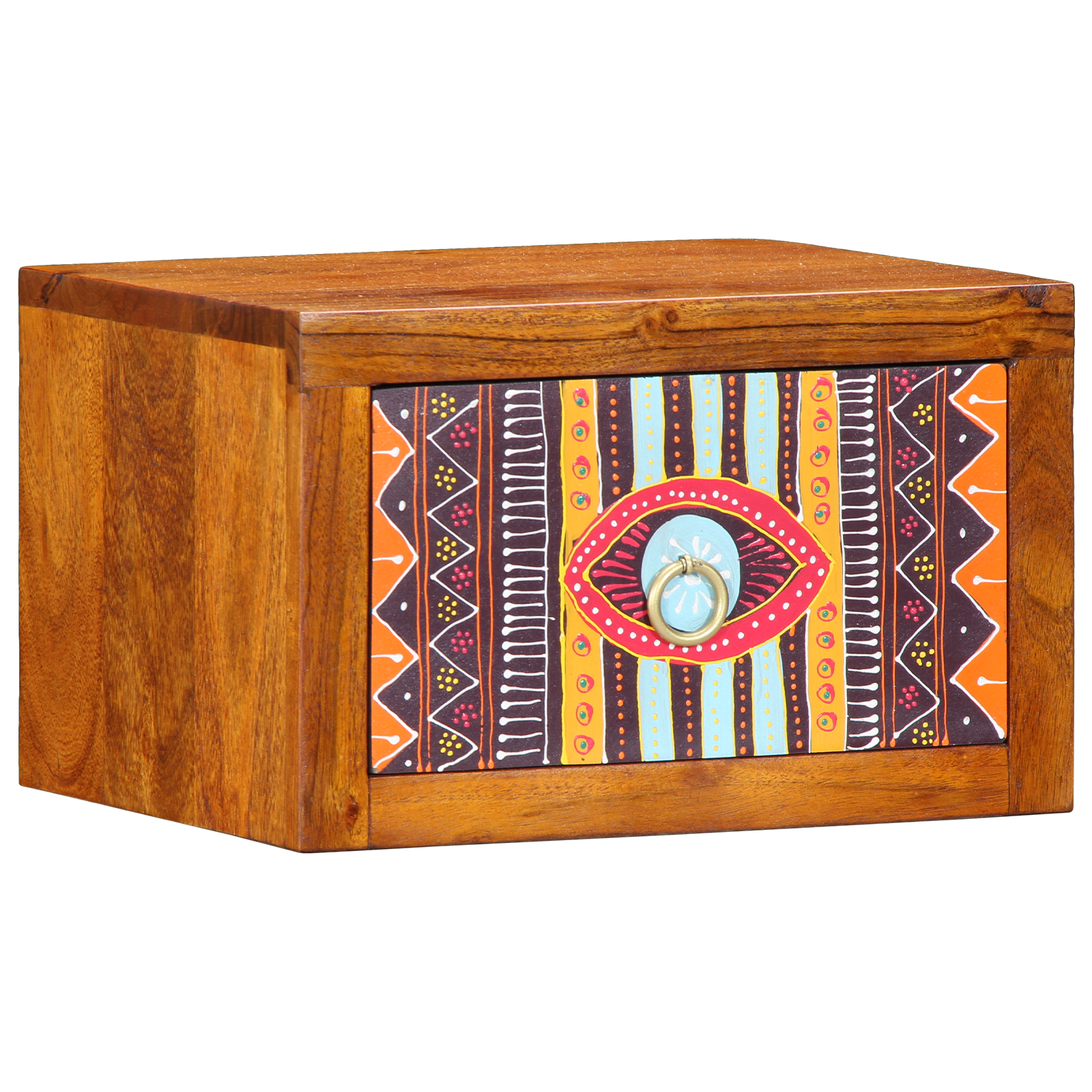 Nattbord Brun, flerfarget 35 x 30 x 22 cm Massivt akasietre
