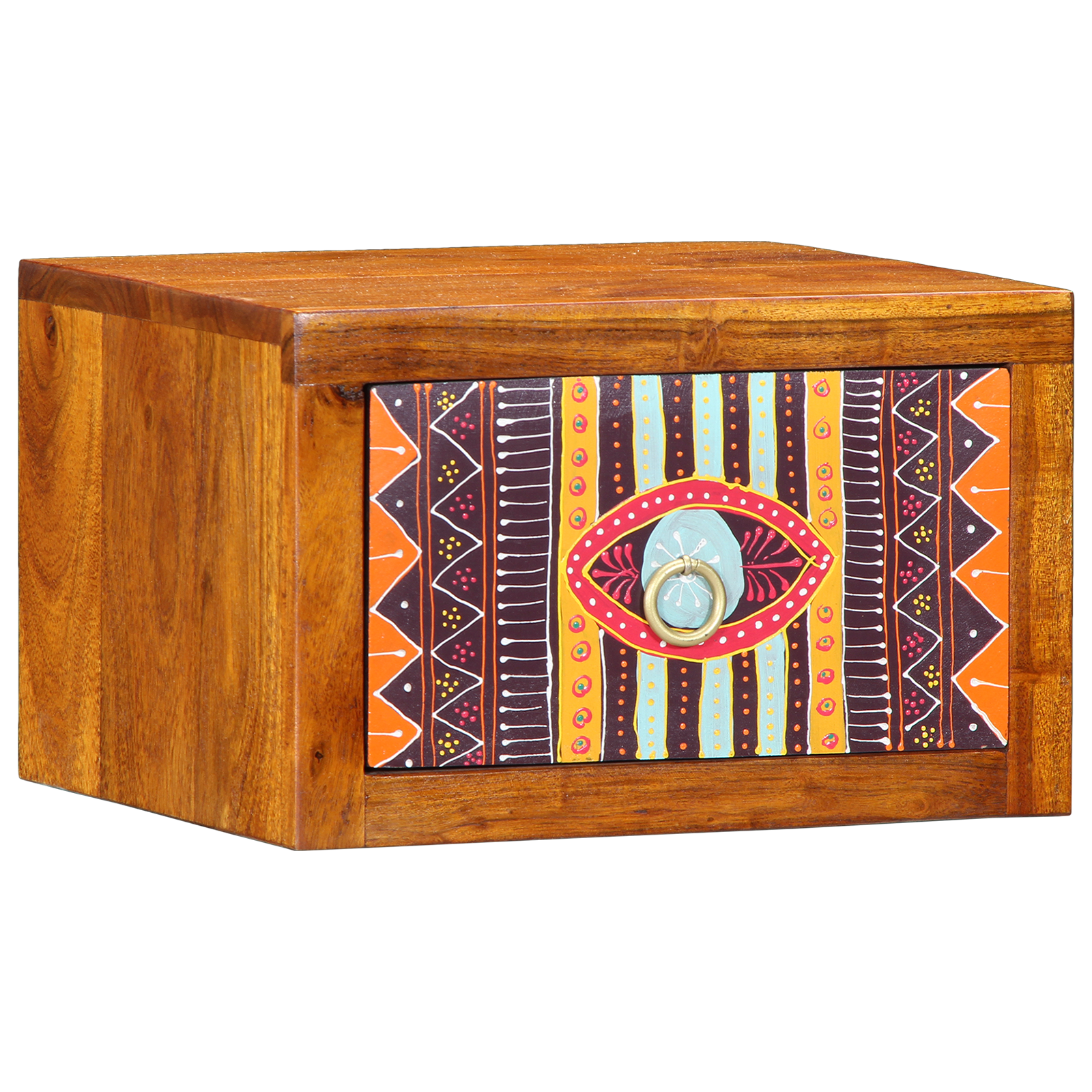 Nattbord Brun, flerfarget 35 x 30 x 22 cm Massivt akasietre