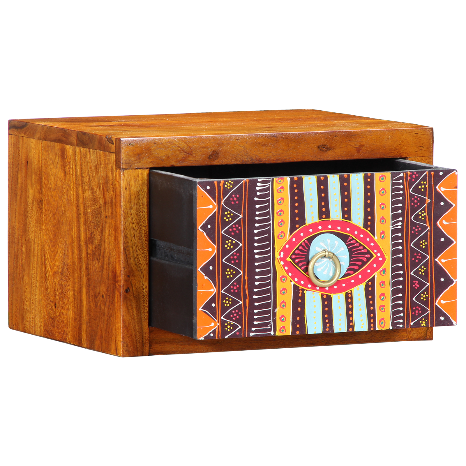 Nattbord Brun, flerfarget 35 x 30 x 22 cm Massivt akasietre