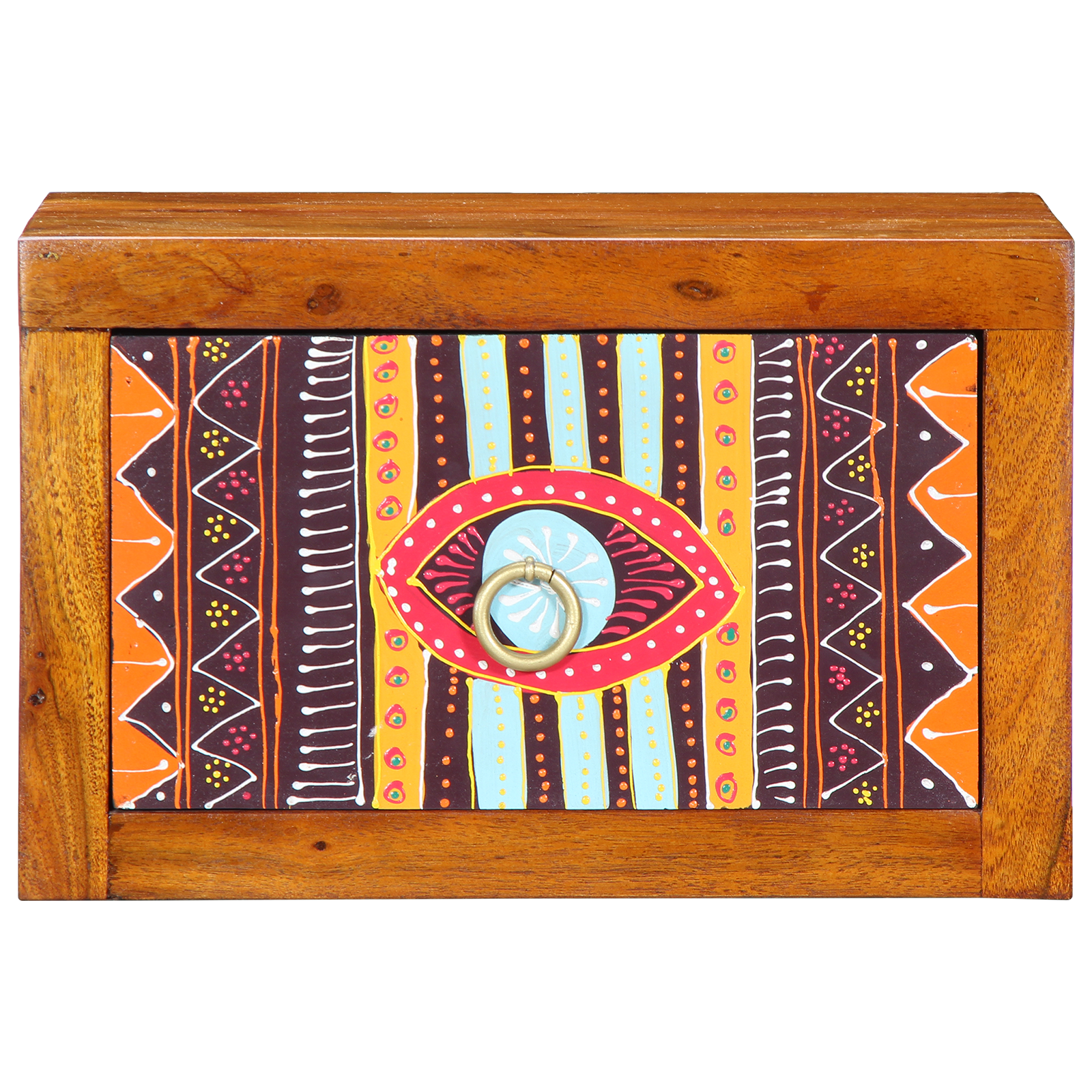 Nattbord Brun, flerfarget 35 x 30 x 22 cm Massivt akasietre