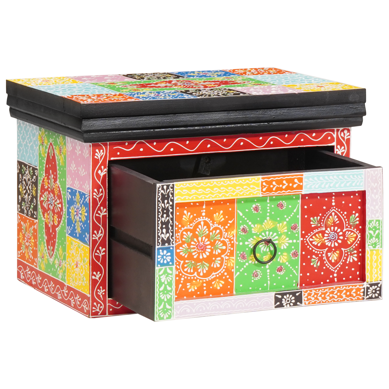 Nattbordskap 2 stk 40x30x28 cm Solid Tre Mango & Lagd Tre