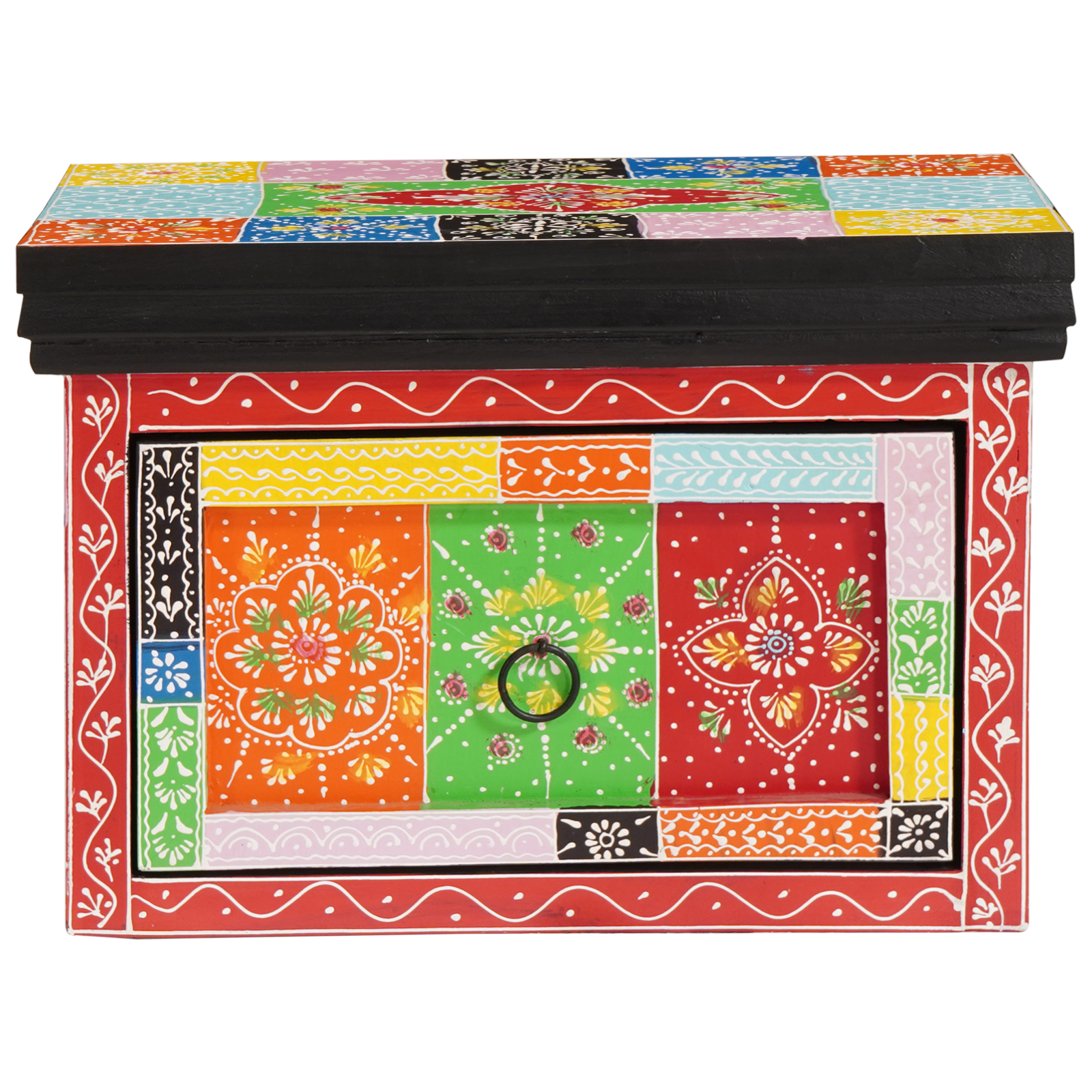 Nattbordskap 2 stk 40x30x28 cm Solid Tre Mango & Lagd Tre