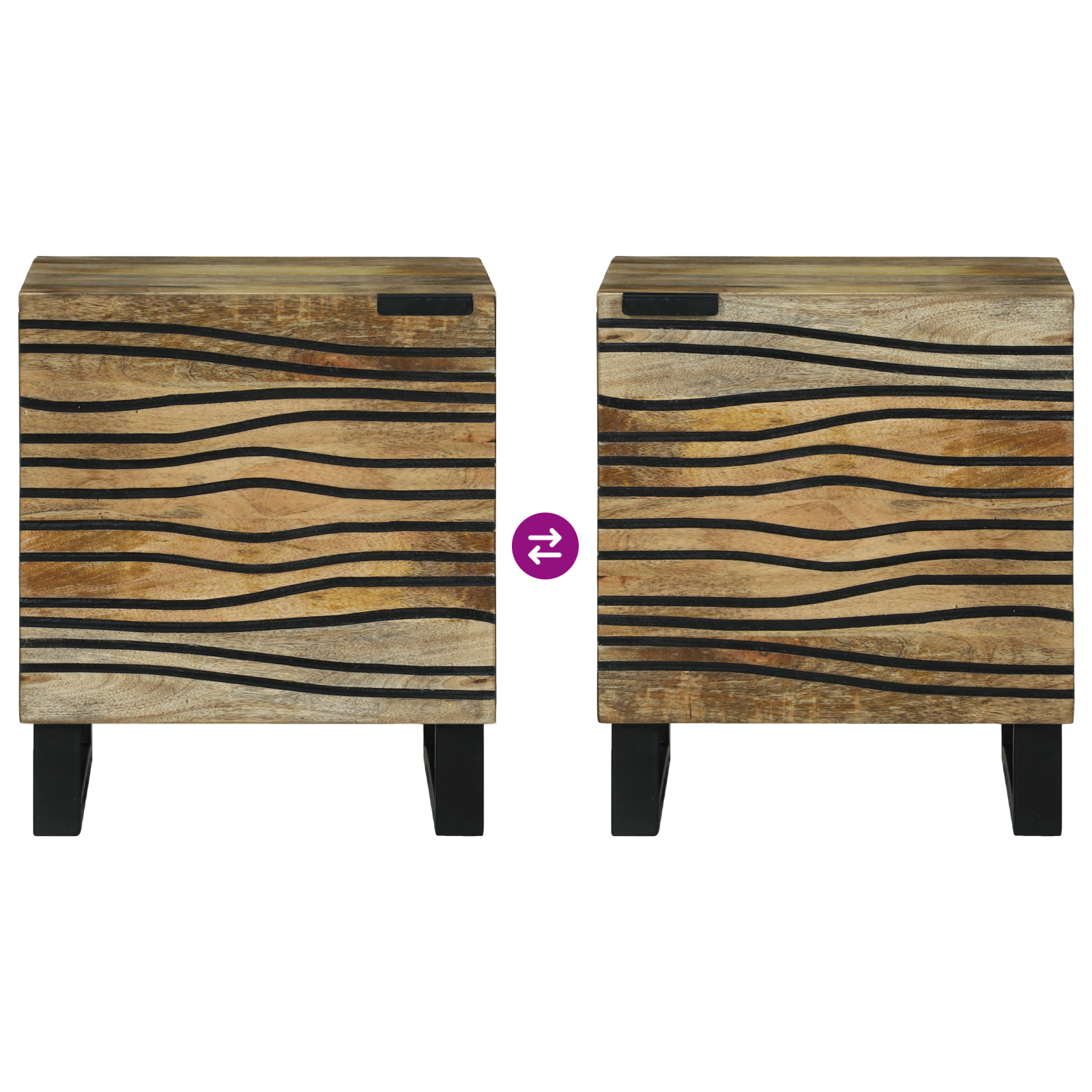 Nattbord Brun og svart 40 x 33.5 x 46 cm