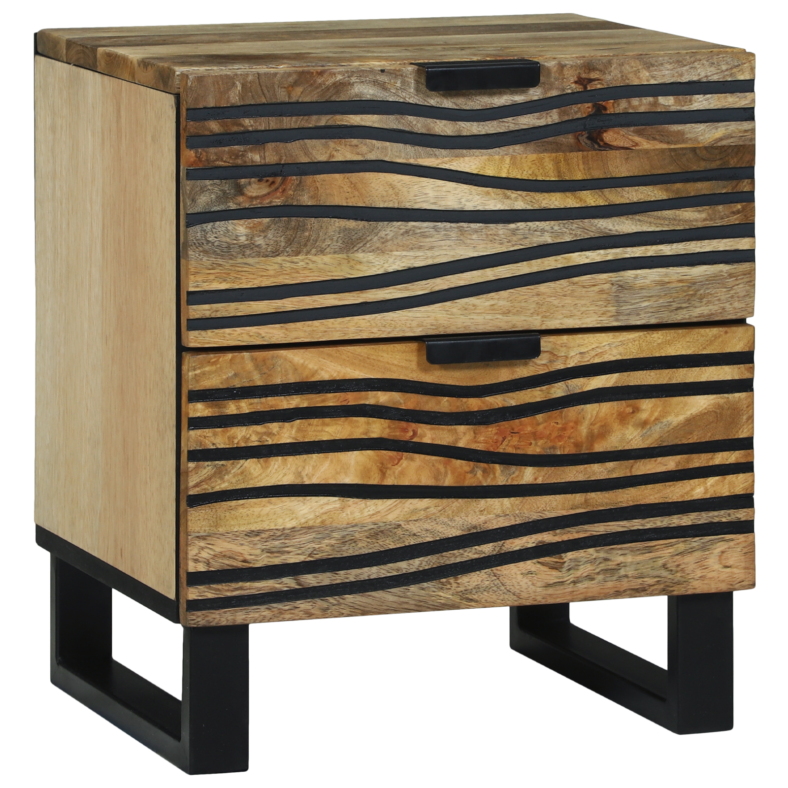 Nattbord 40x33.5x46 cm i massivt mangotre og konstruert tre