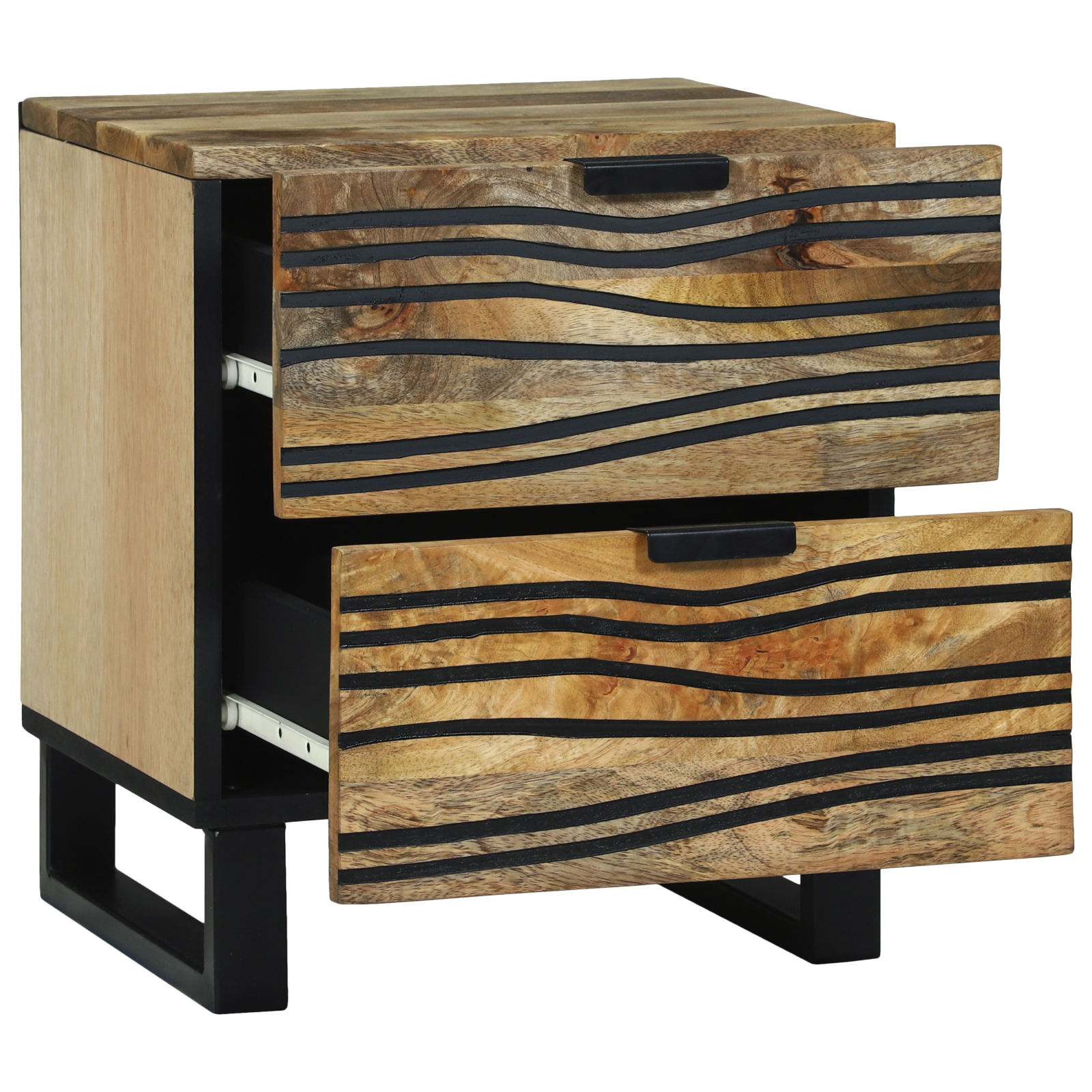 Nattbord 40x33.5x46 cm i massivt mangotre og konstruert tre