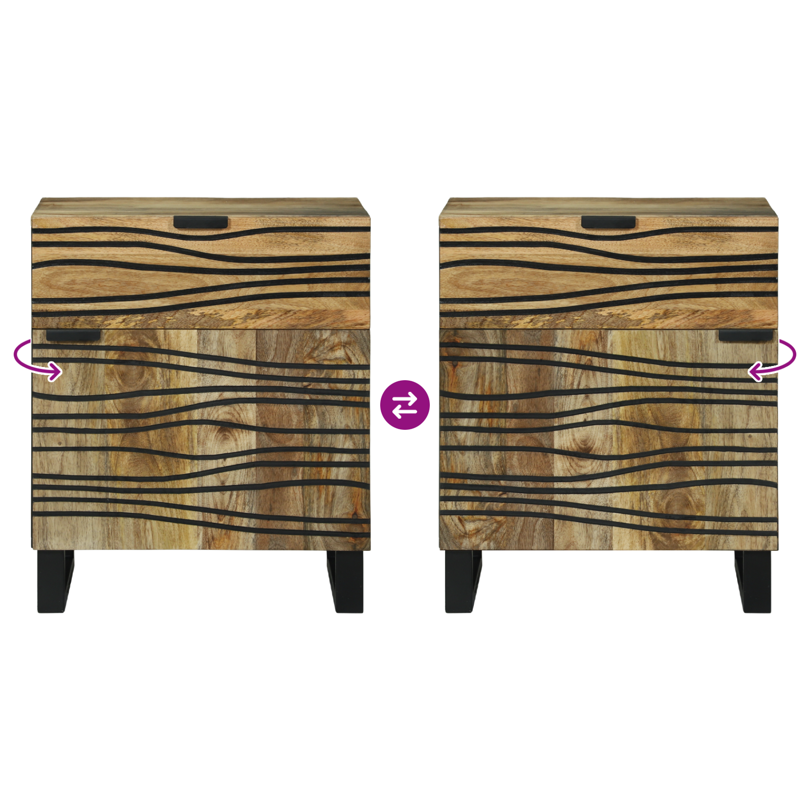 Nattbord 50x33x60 cm – Massivt Mangotre