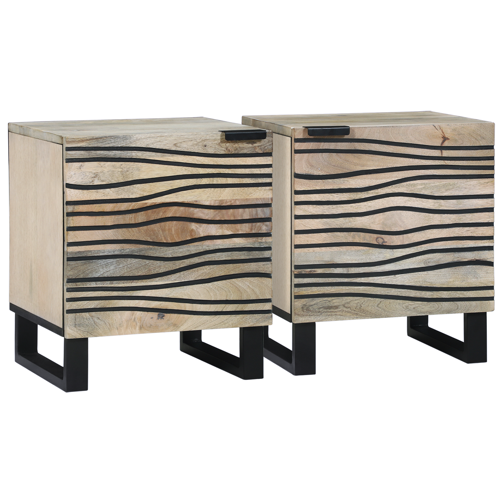 Nattbord 2 pcs Naturlig 40 x 33.5 x 46 cm