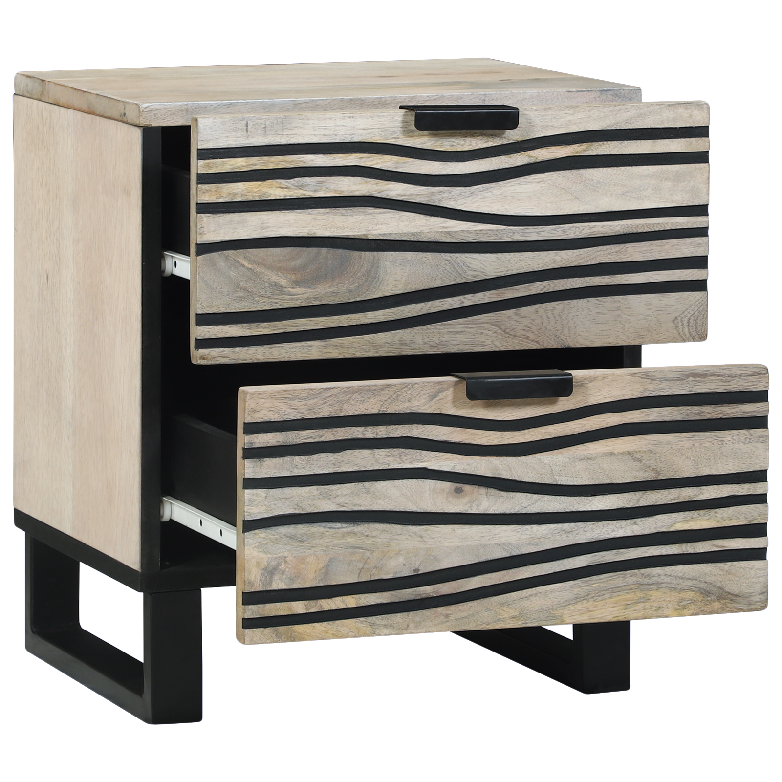 Nattbord med skuff 2 pcs Valnøtt 40 x 33.5 x 46 cm