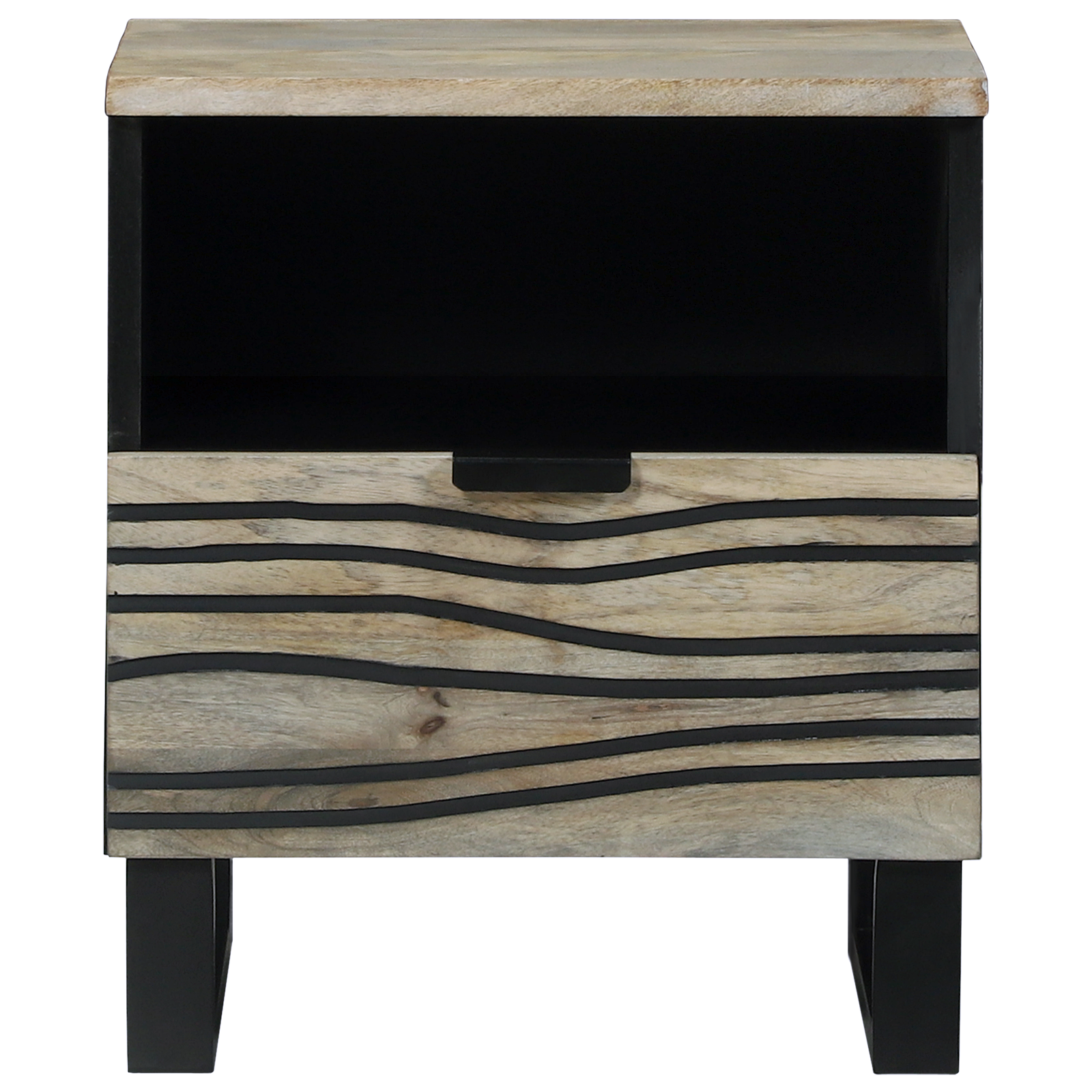 Nattbord med skuff 2 pcs Hvit og svart 40 x 33 x 46 cm