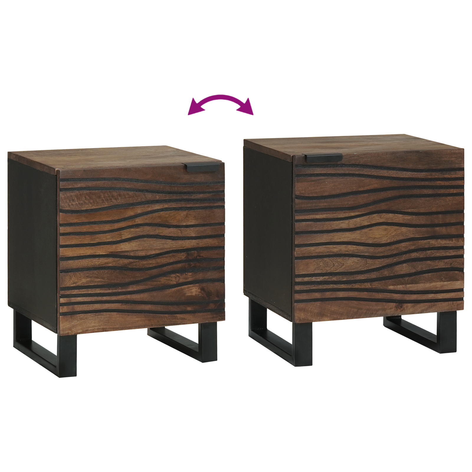 Nattbord 40x33,5x46 cm Solid Mango