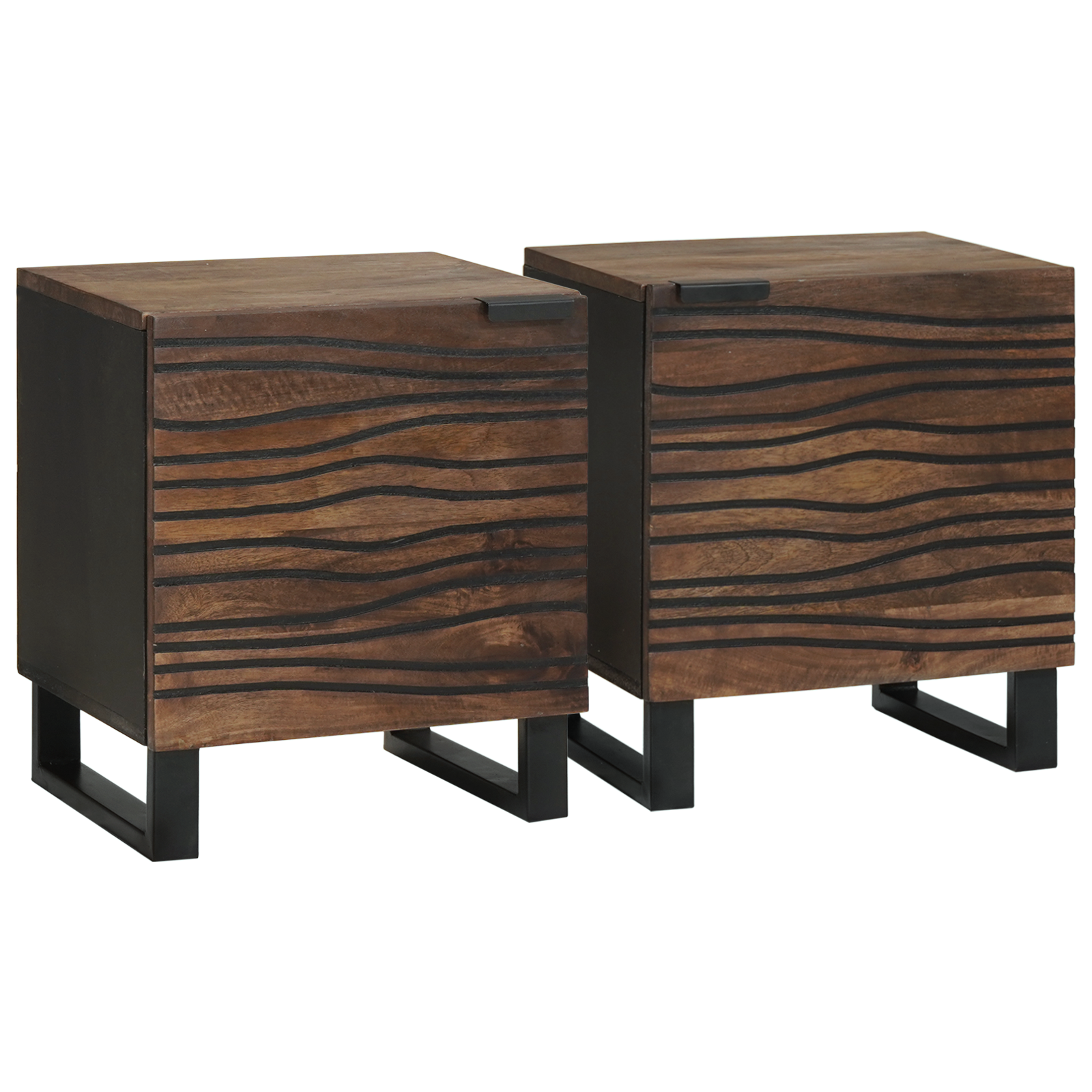 Nattbord 2 stk 40x33,5x46 cm Massivt Tre Mango