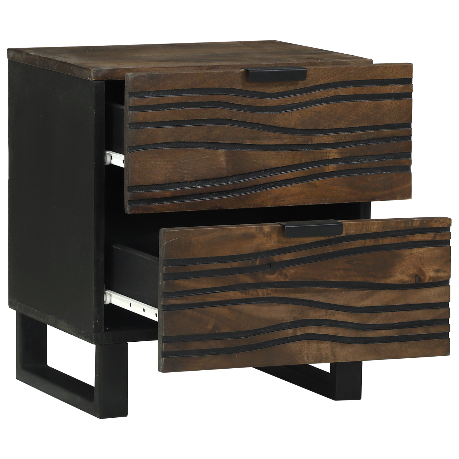 Nattbords skap 2 stk 40x33,5x46 cm Solid tre Mango