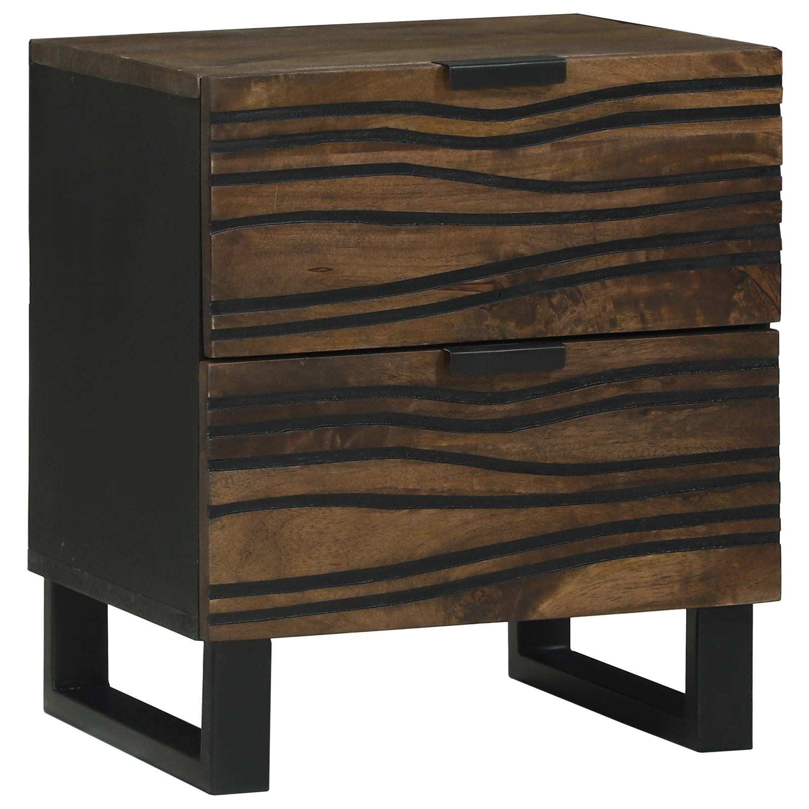 Nattbords skap 2 stk 40x33,5x46 cm Solid tre Mango