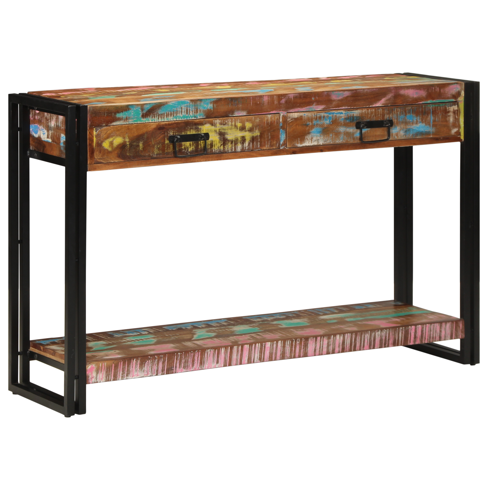 Konsollbord Flerfarget 120x33x75 cm Solid Gjenvunnet Tre