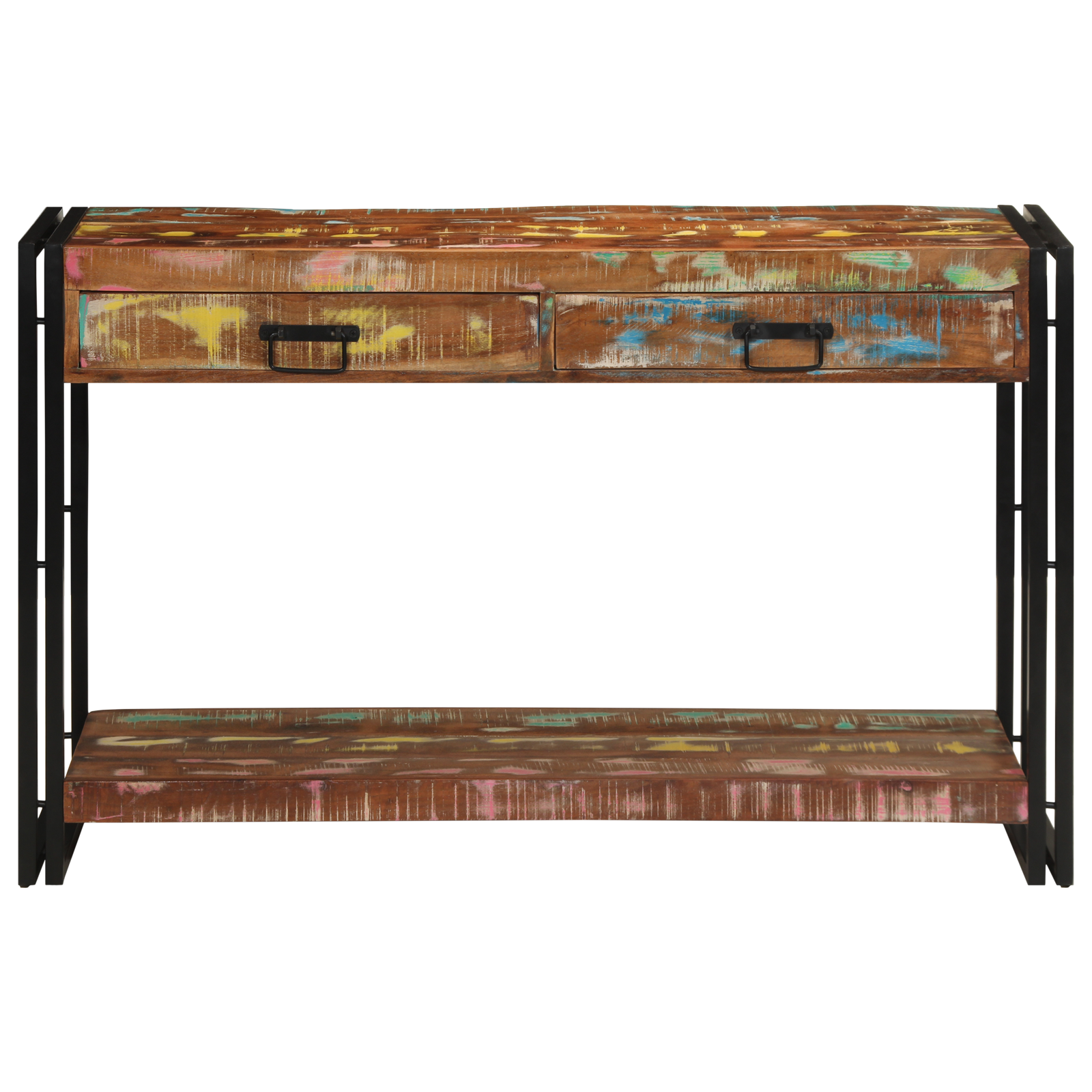 Konsollbord Flerfarget 120x33x75 cm Solid Gjenvunnet Tre