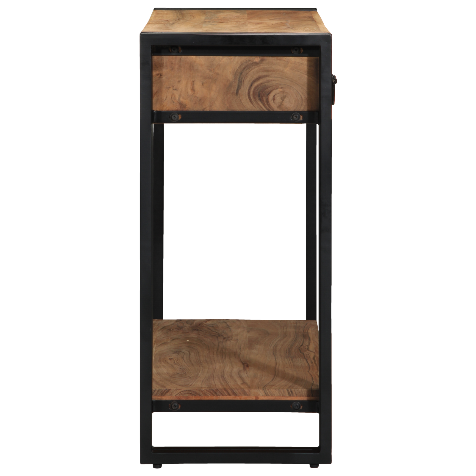 Konsollbord Svart 90x33x75 cm Solid Akasie Tre og Metall