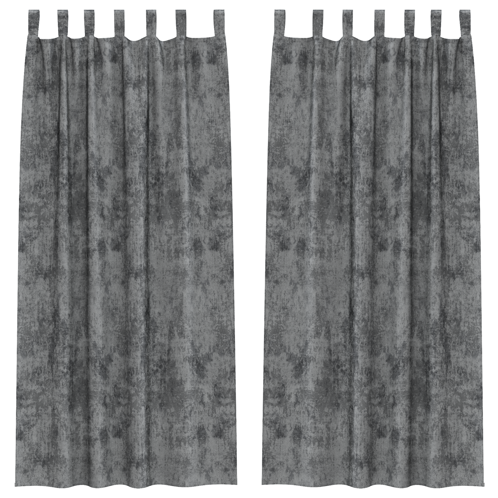 Velour Gardiner 2 pk med Øyelets Grå 260x140 cm