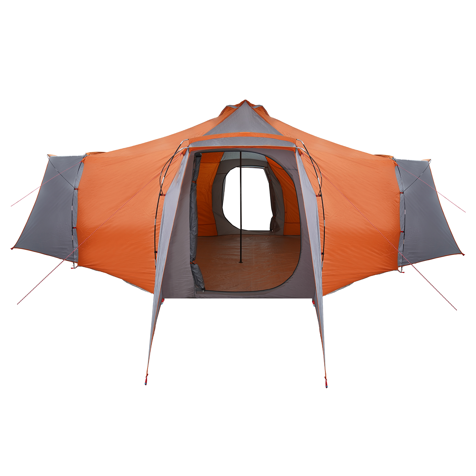 Telt med tak med luftventil Grå og Oransje 492 x 492 x 275 cm Polyester