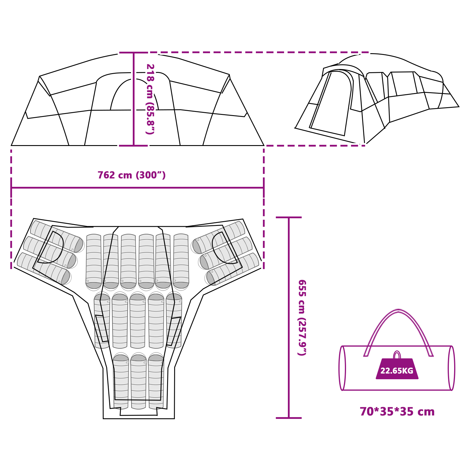 Telt Blå Stor Polyester