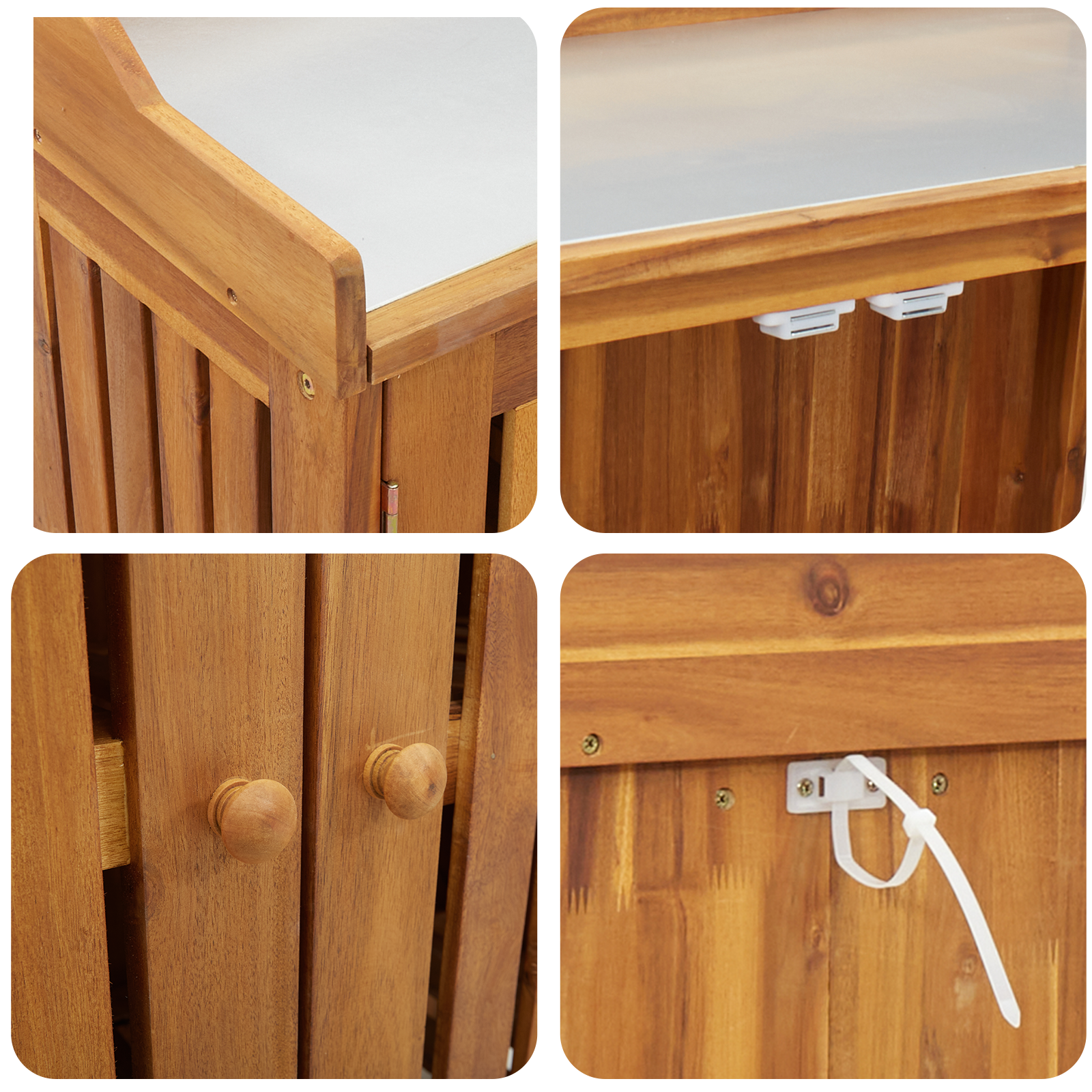 Hageskap med lagring med dør Brun 78 x 36.5 x 78cm Massivt akasietre