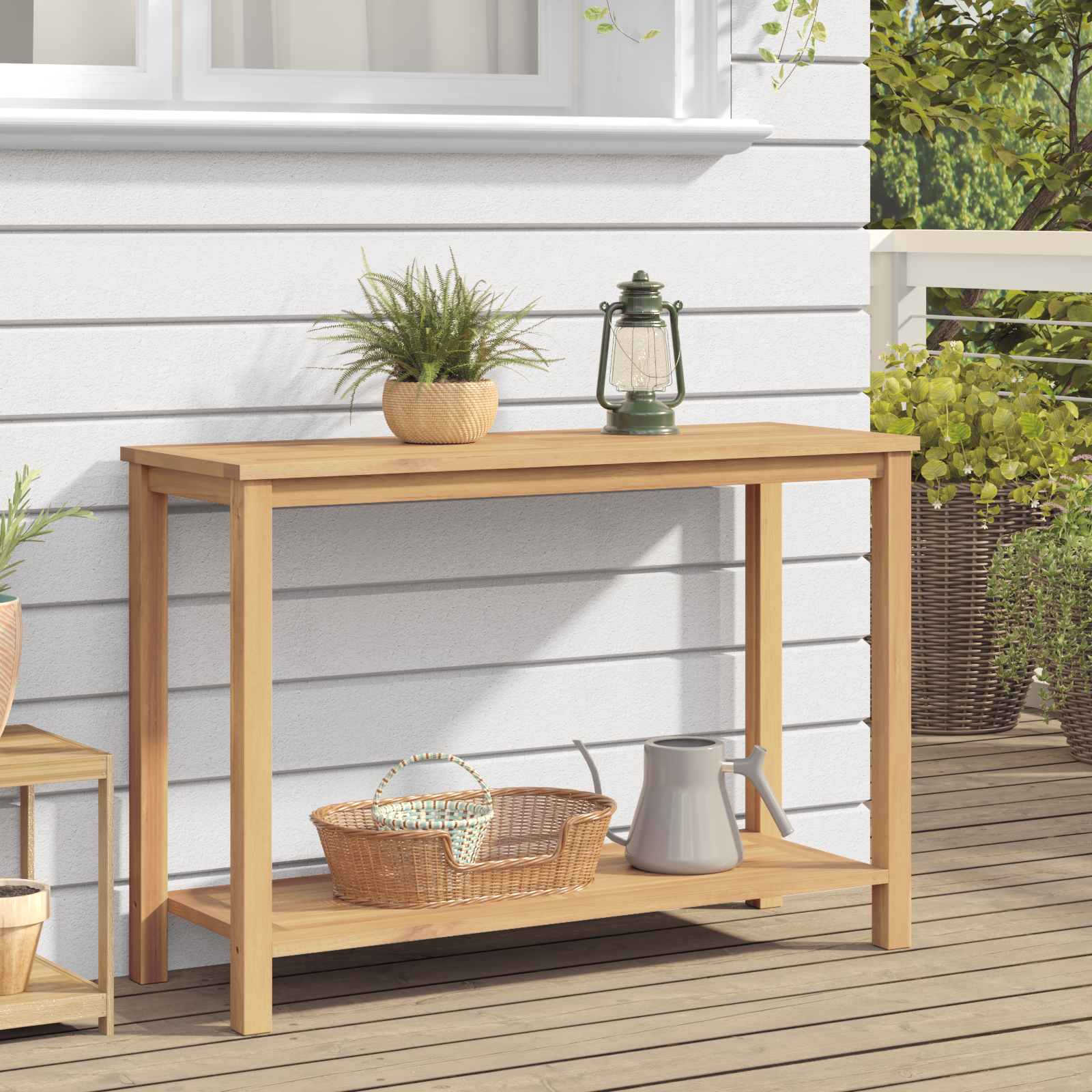 Konsollbord Brun 110 x 40 x 45 cm Solid teaktre