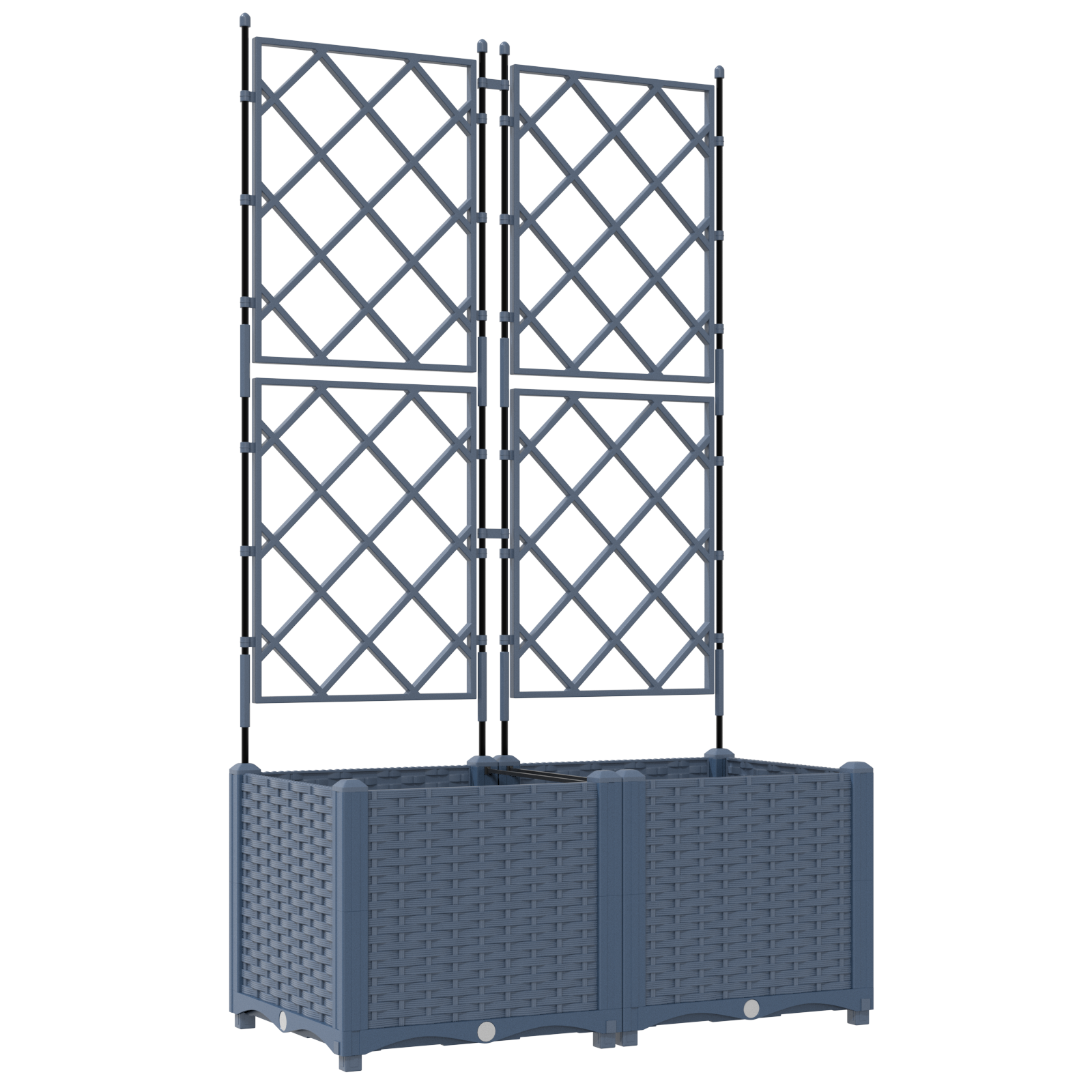 Hagepotte med klatrestativ 2 pcs Grå 80 x 40 x 143 cm PP