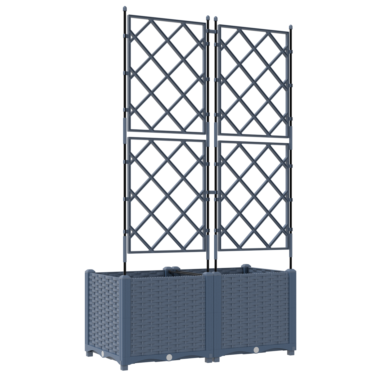 Hagepotte med klatrestativ 2 pcs Grå 80 x 40 x 143 cm PP