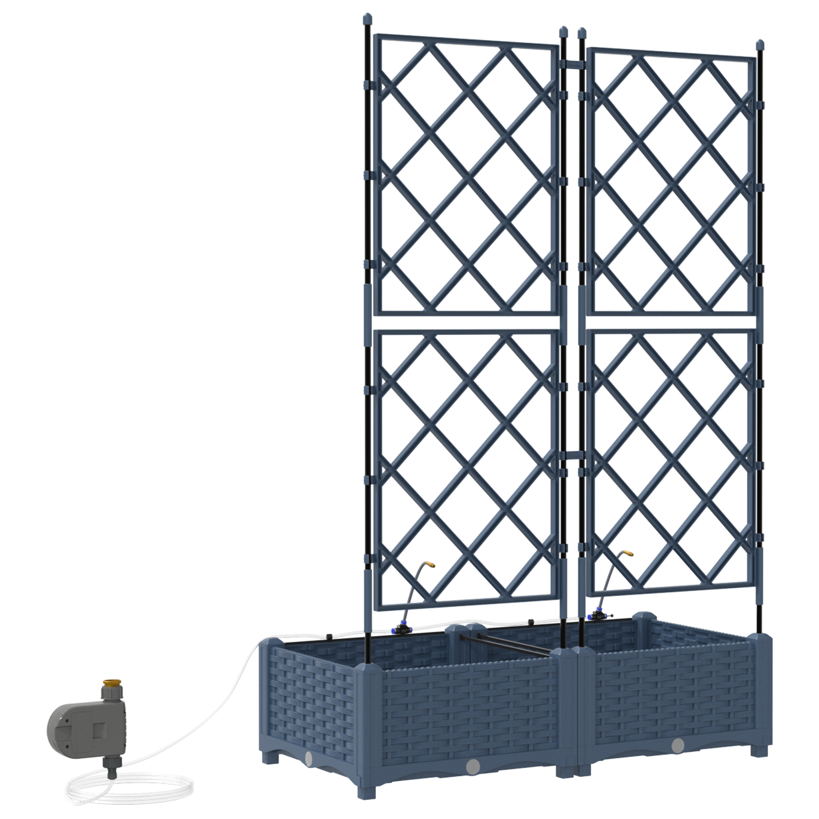 Hagepotter Grå 80 x 40 x 126 cm Stål