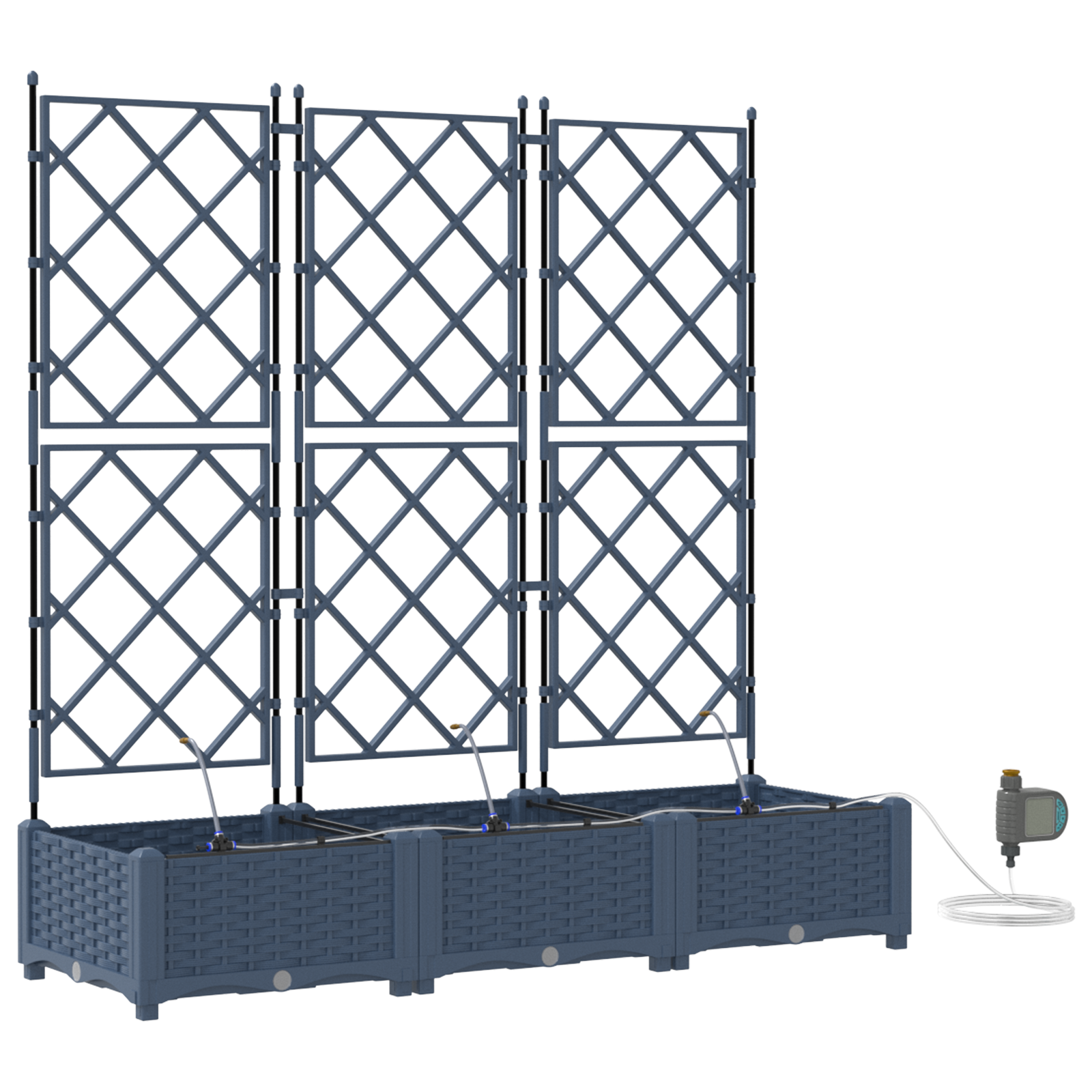 Hagepotter Grå 120 x 40 x 126 cm Stål