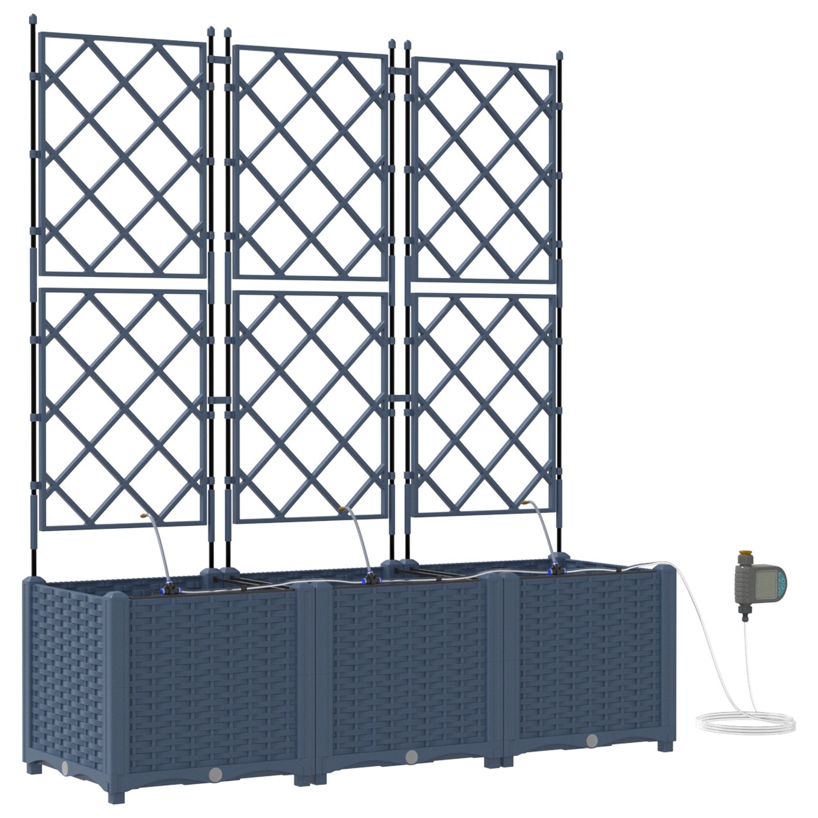 Hagepotter Grå 120 x 40 x 142 cm Stål