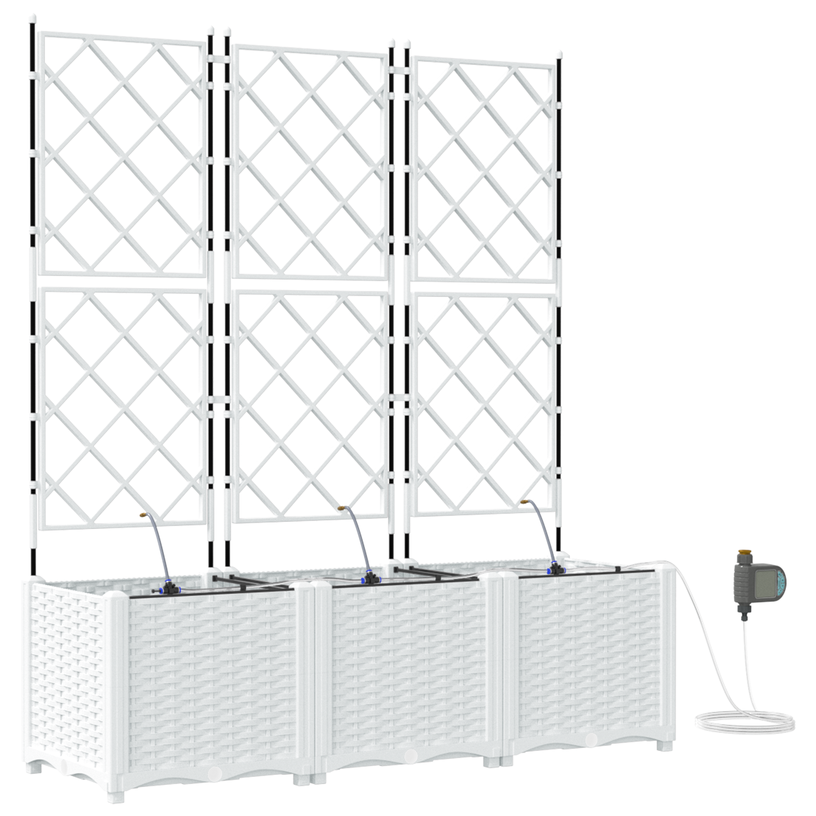 Hageplanter med vanning 3 stk Hvit