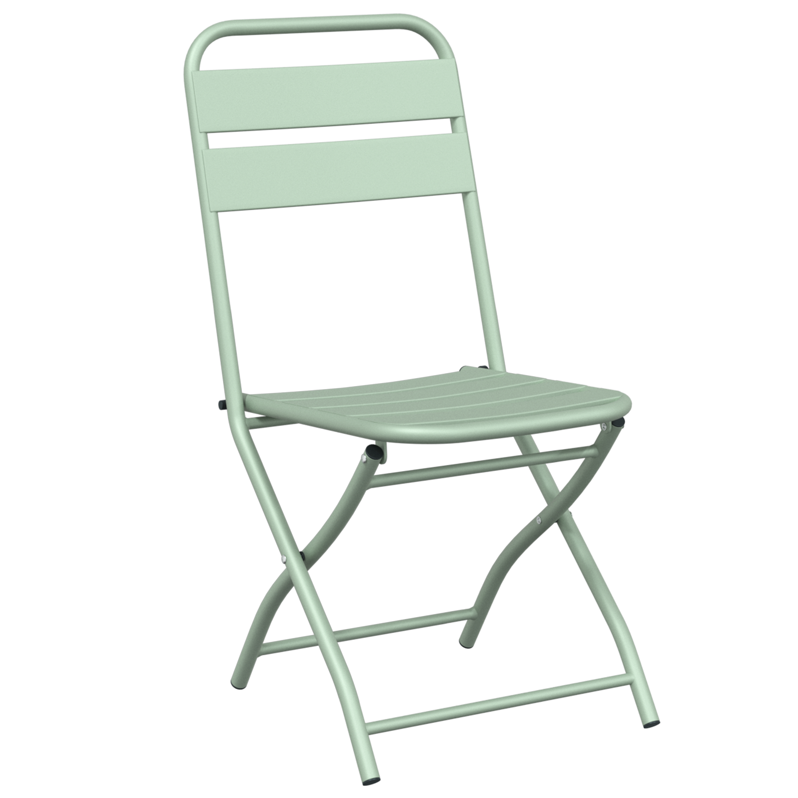 Sammenleggbare Hage Stoler 2 stk Lys Mynte 42x52x82 cm Pulverlakkert Stål