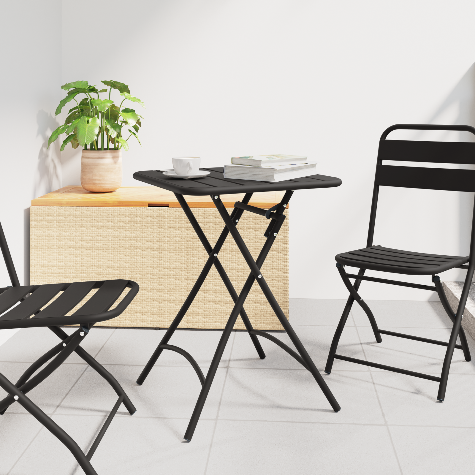 Sammenleggbar Hagebord - Antrasitt - 55x55x73 cm - Stål