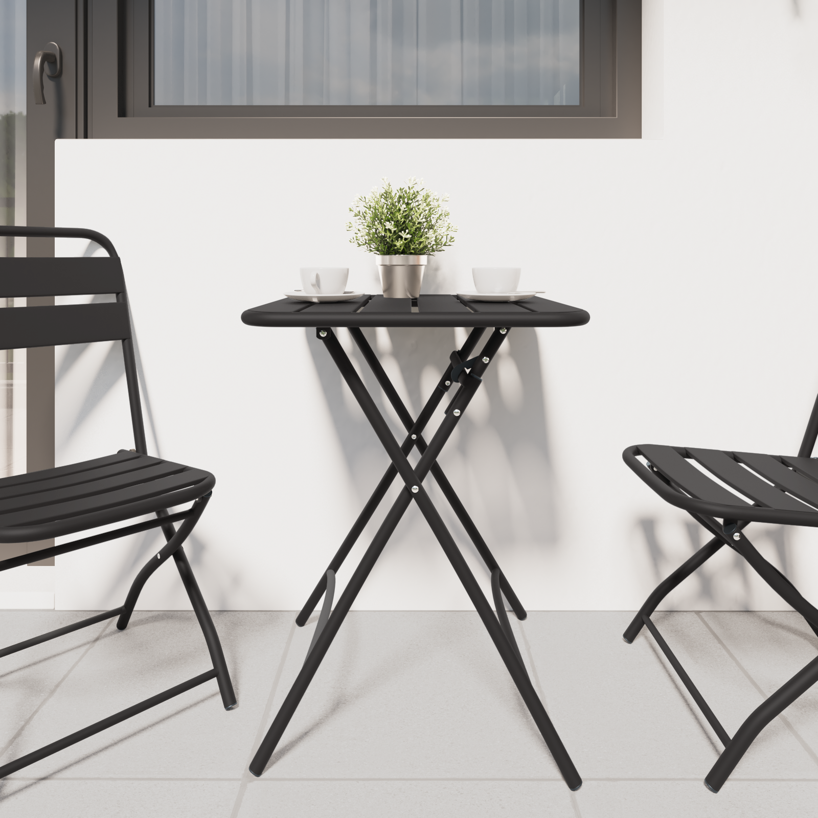 Sammenleggbar Hagebord - Antrasitt - 55x55x73 cm - Stål