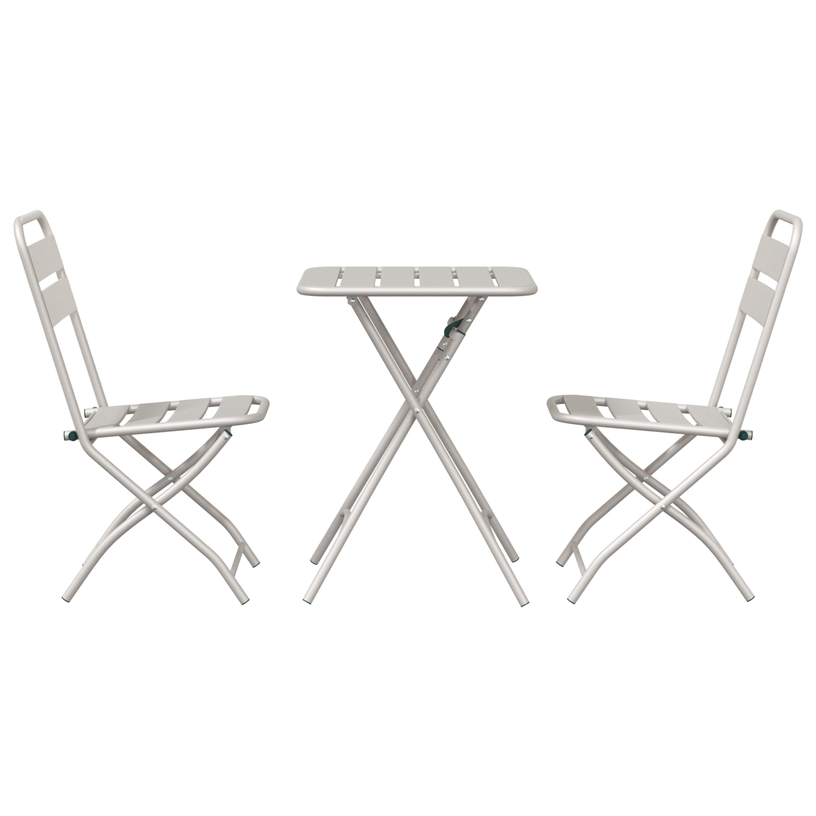 3-delt brettbart bistrosett i beige stål