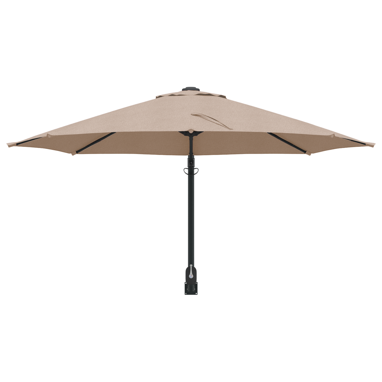 Patio-parasoll Taupe Polyester Stor Sammenleggbar Rund