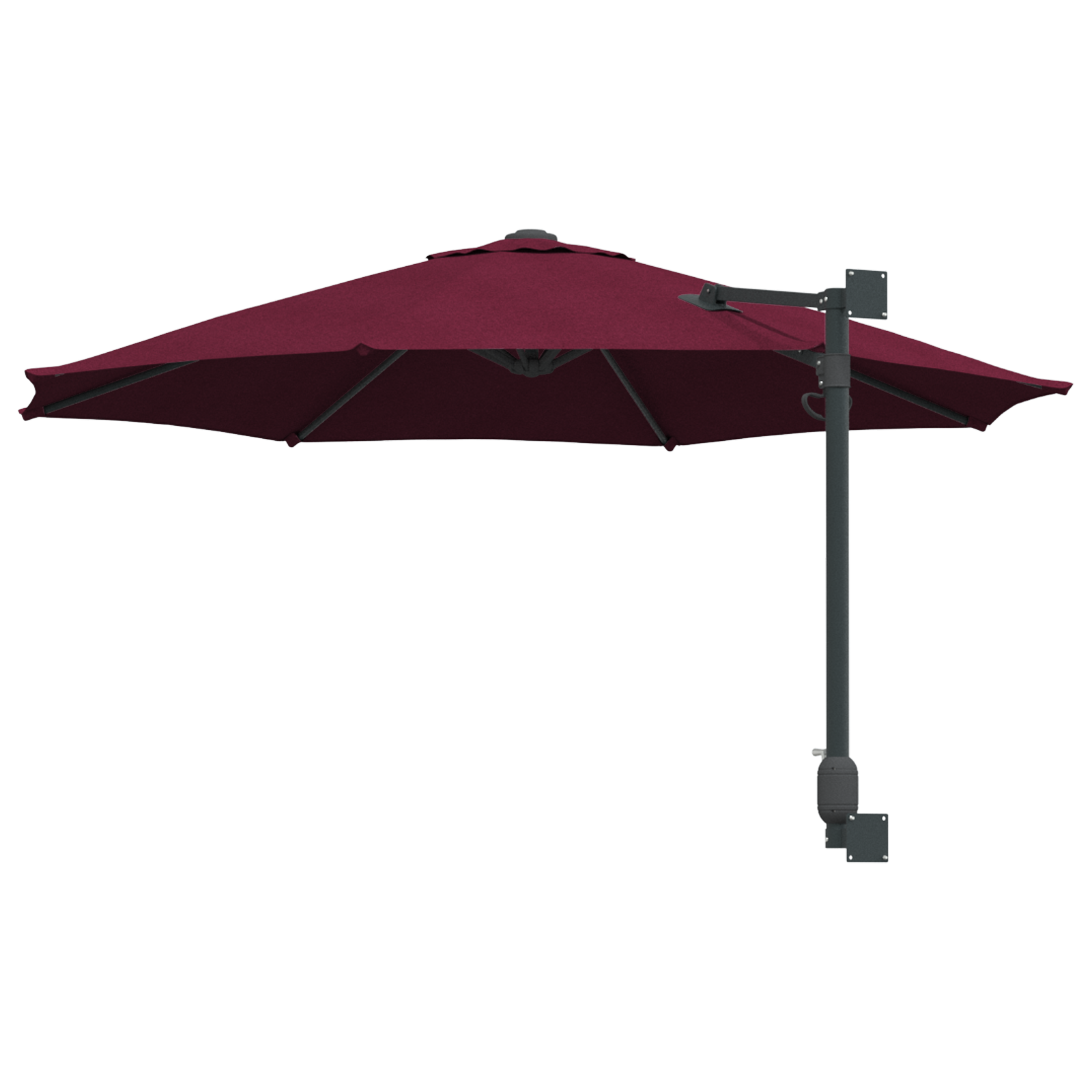 Uteplassparasoll Burgunder Polyester Stor Sammenleggbar Rund