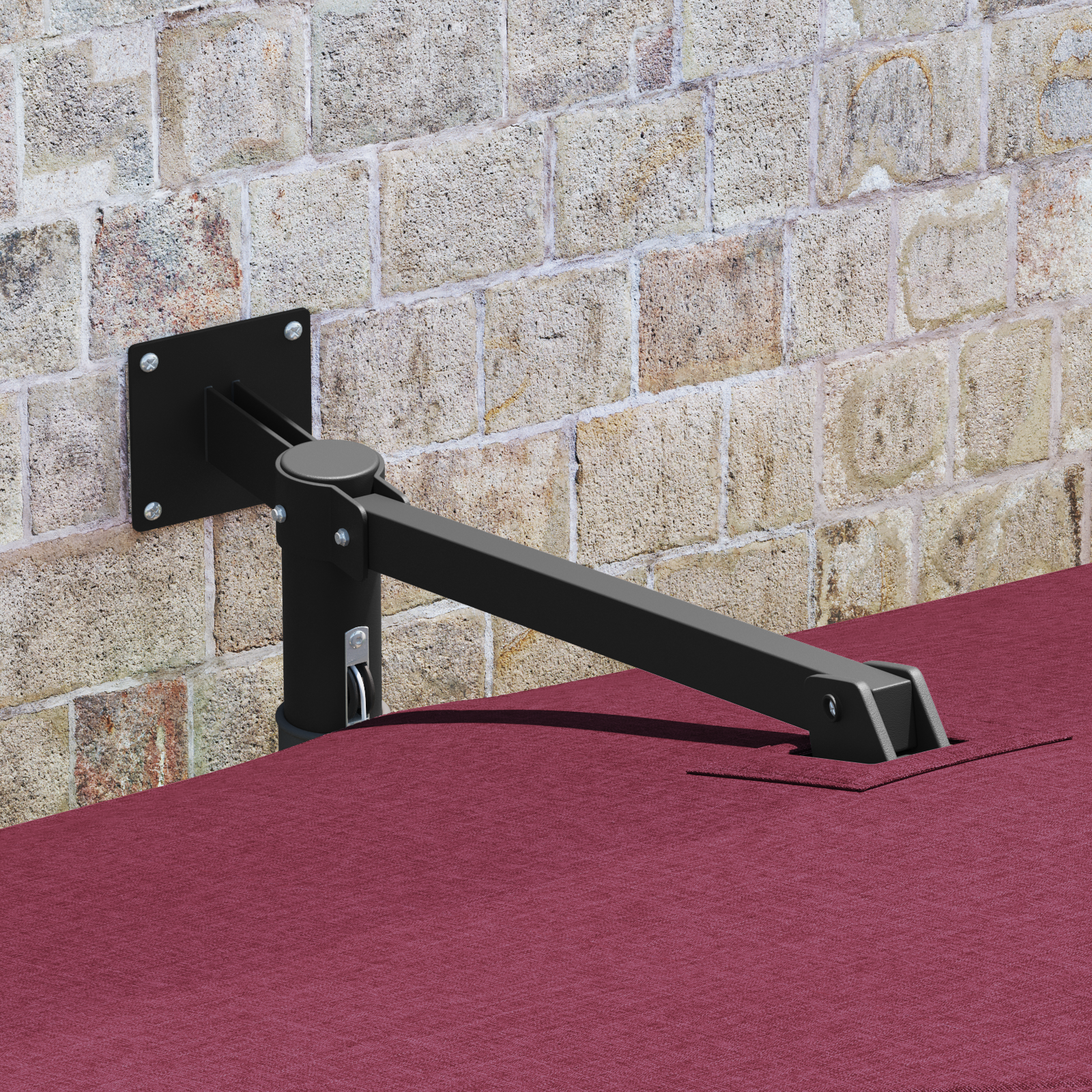 Terrasseparasoll Bordeaux rød Polyester stoff Stor Sammenleggbar