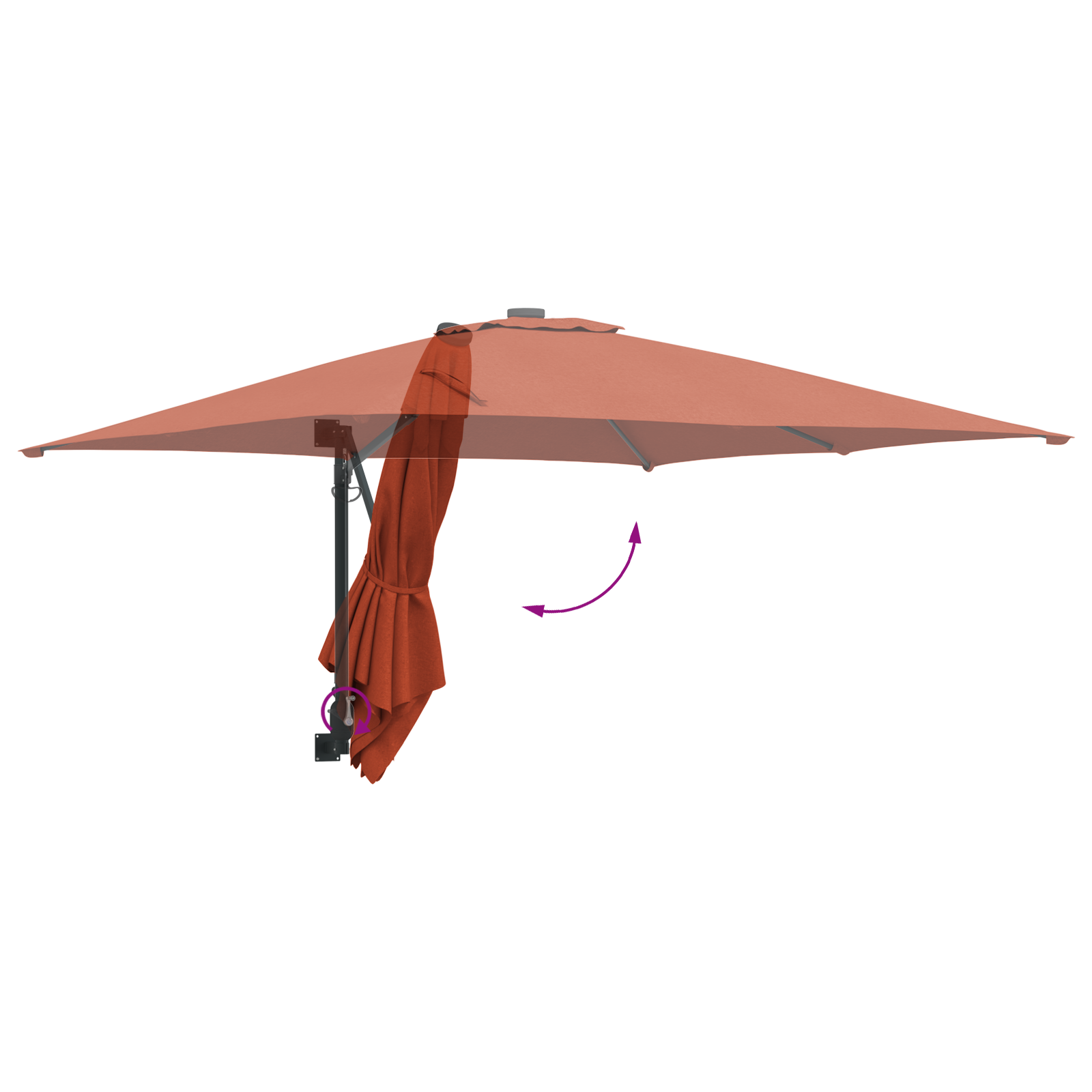 Cantilever-parasoll Terracotta Polyester Stor Vippbar