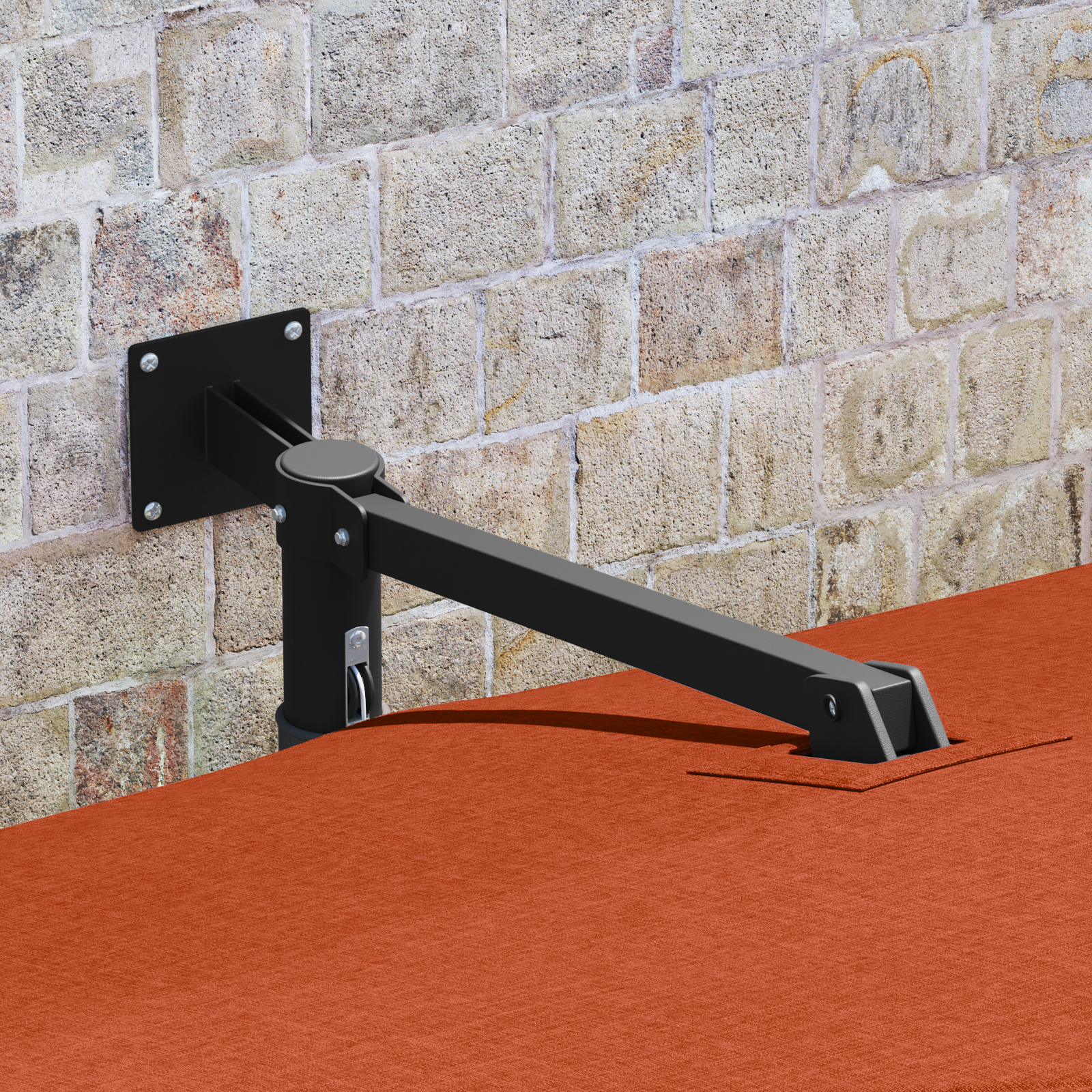 Cantilever-parasoll Terracotta Polyester Stor Vippbar