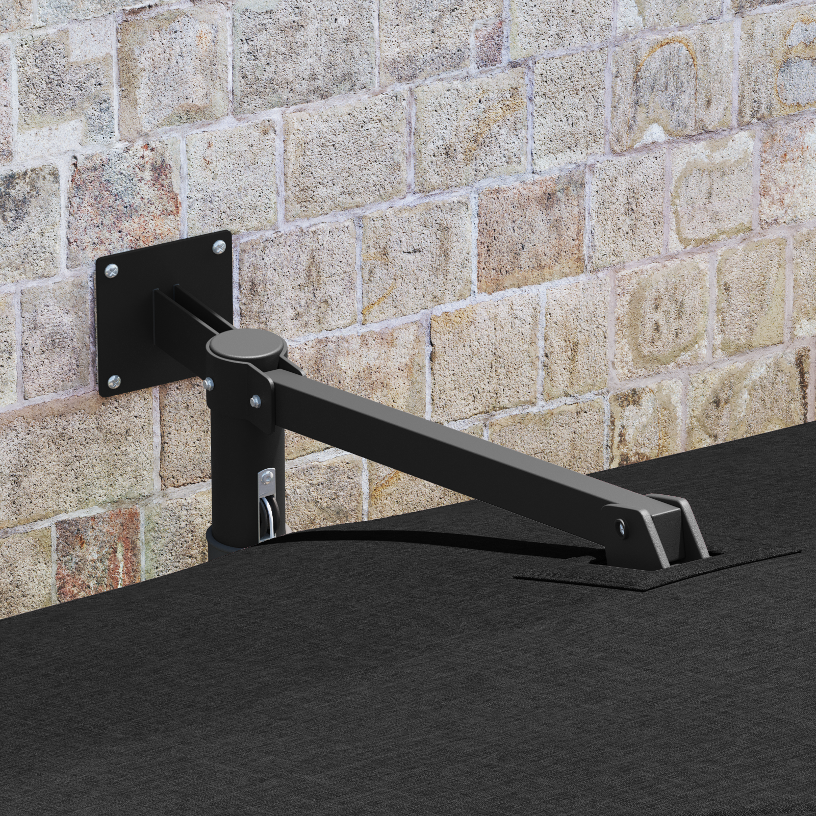 Uteplassparasoll Svart Polyester, Stål Stor Vippbar