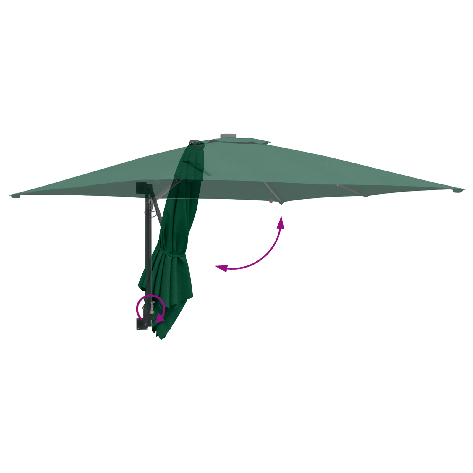 Hageparasol grønn 248.5 x 247.5 x 160 cm stoff