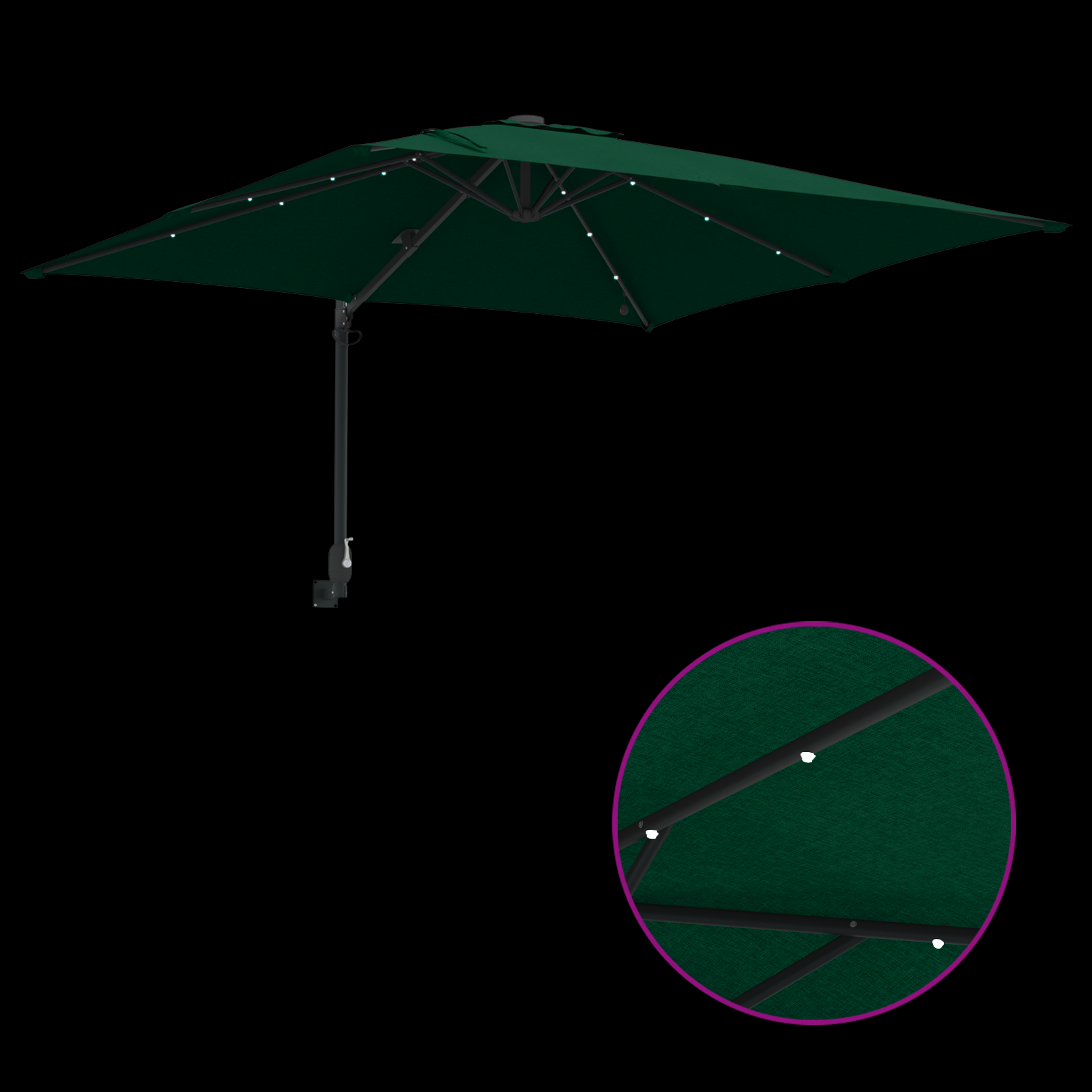 Hageparasol grønn 248.5 x 247.5 x 160 cm stoff