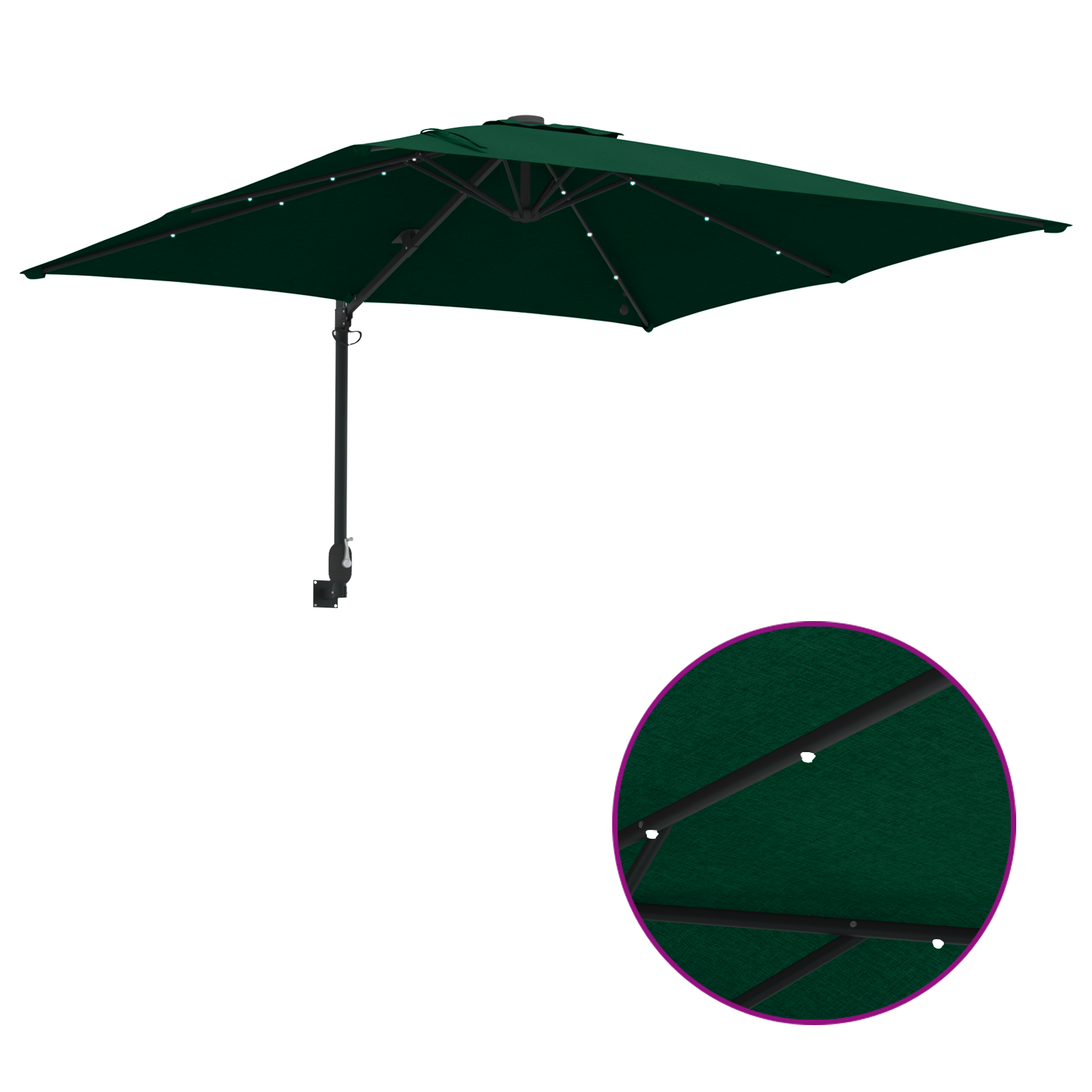 Hageparasol grønn 248.5 x 247.5 x 160 cm stoff