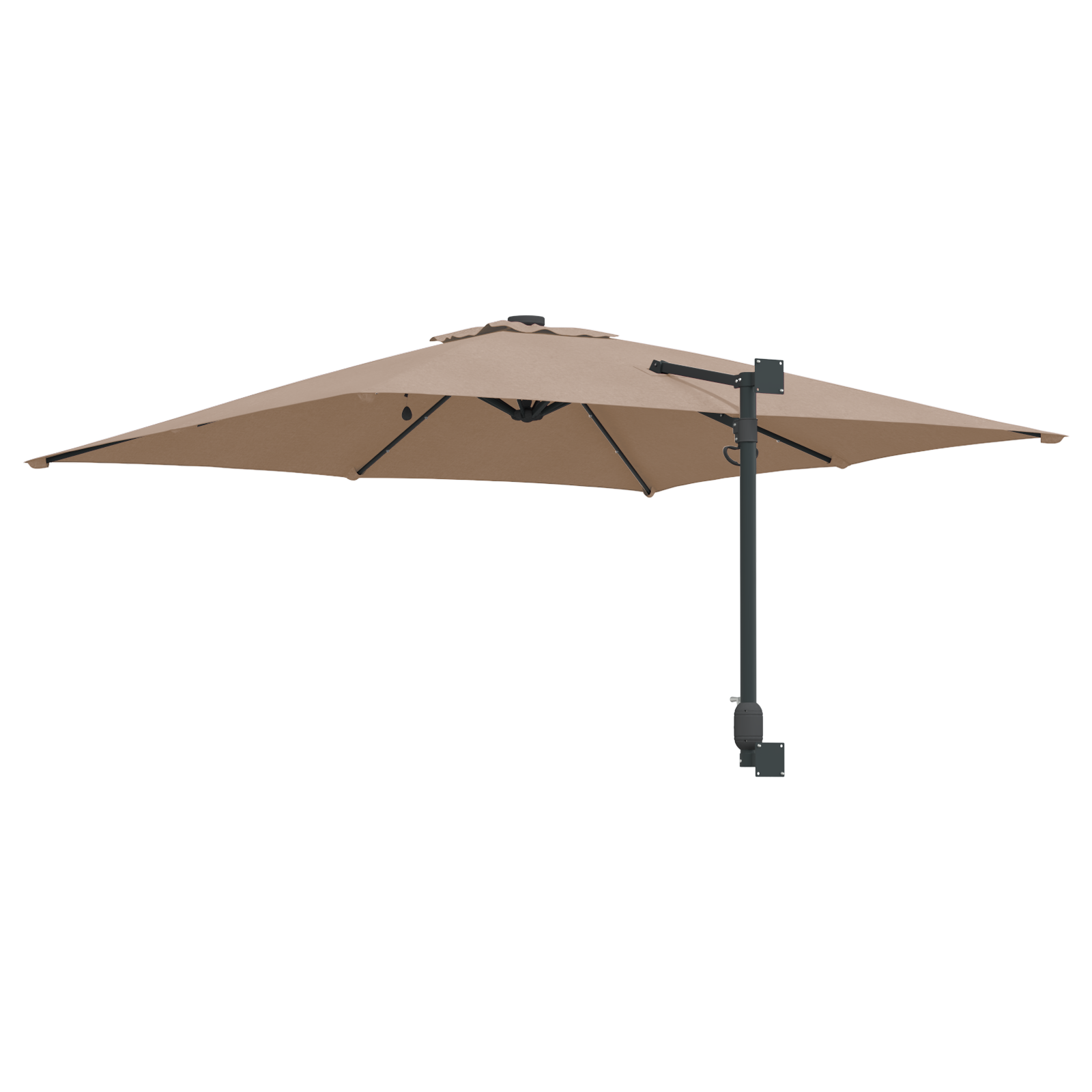 Hageparasol Gråbrun 248.5 x 247.5 x 160 cm stoff