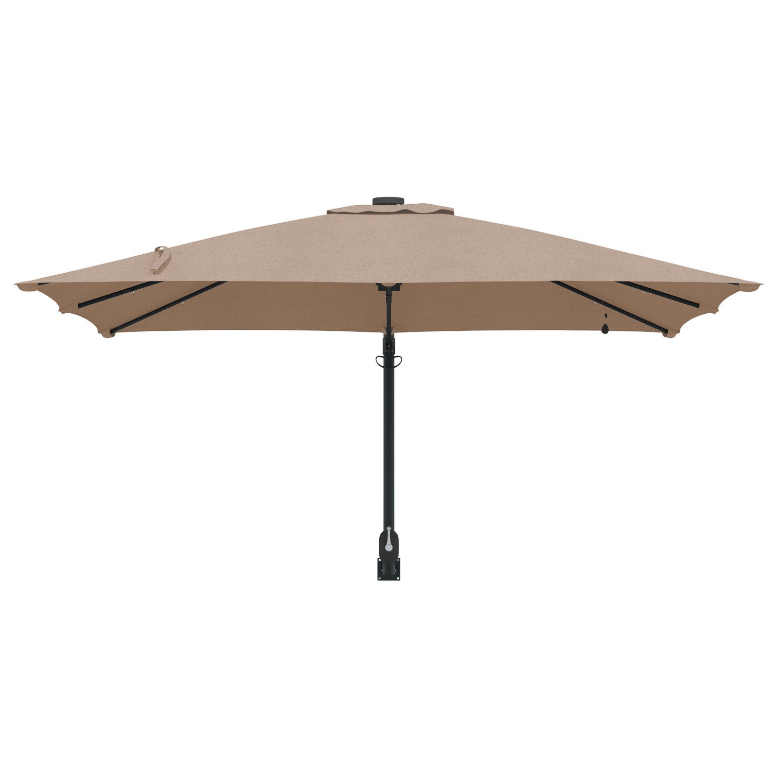 Hageparasol Gråbrun 248.5 x 247.5 x 160 cm stoff
